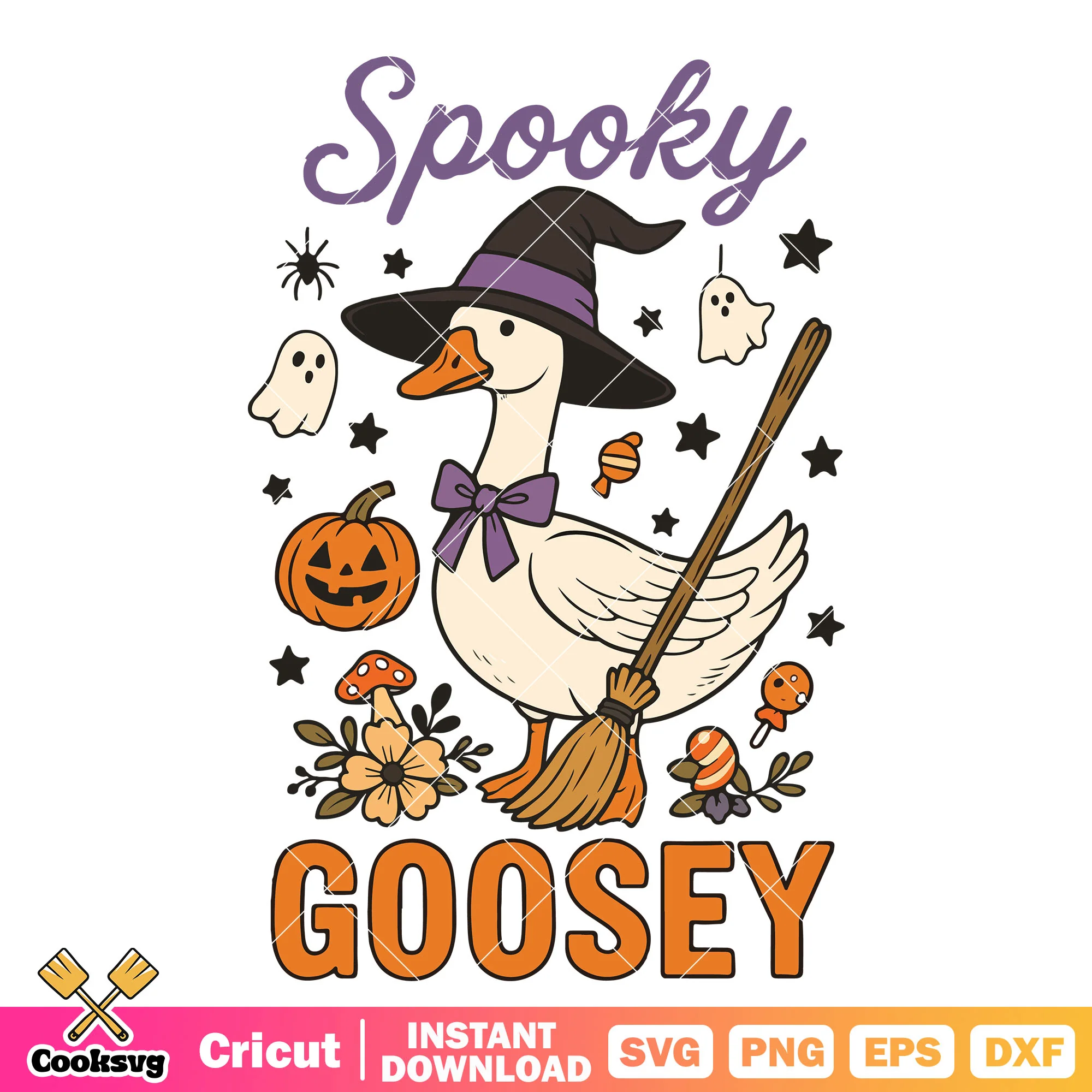 Goosey spooky witch svg, witch goose svg, cute goose svg