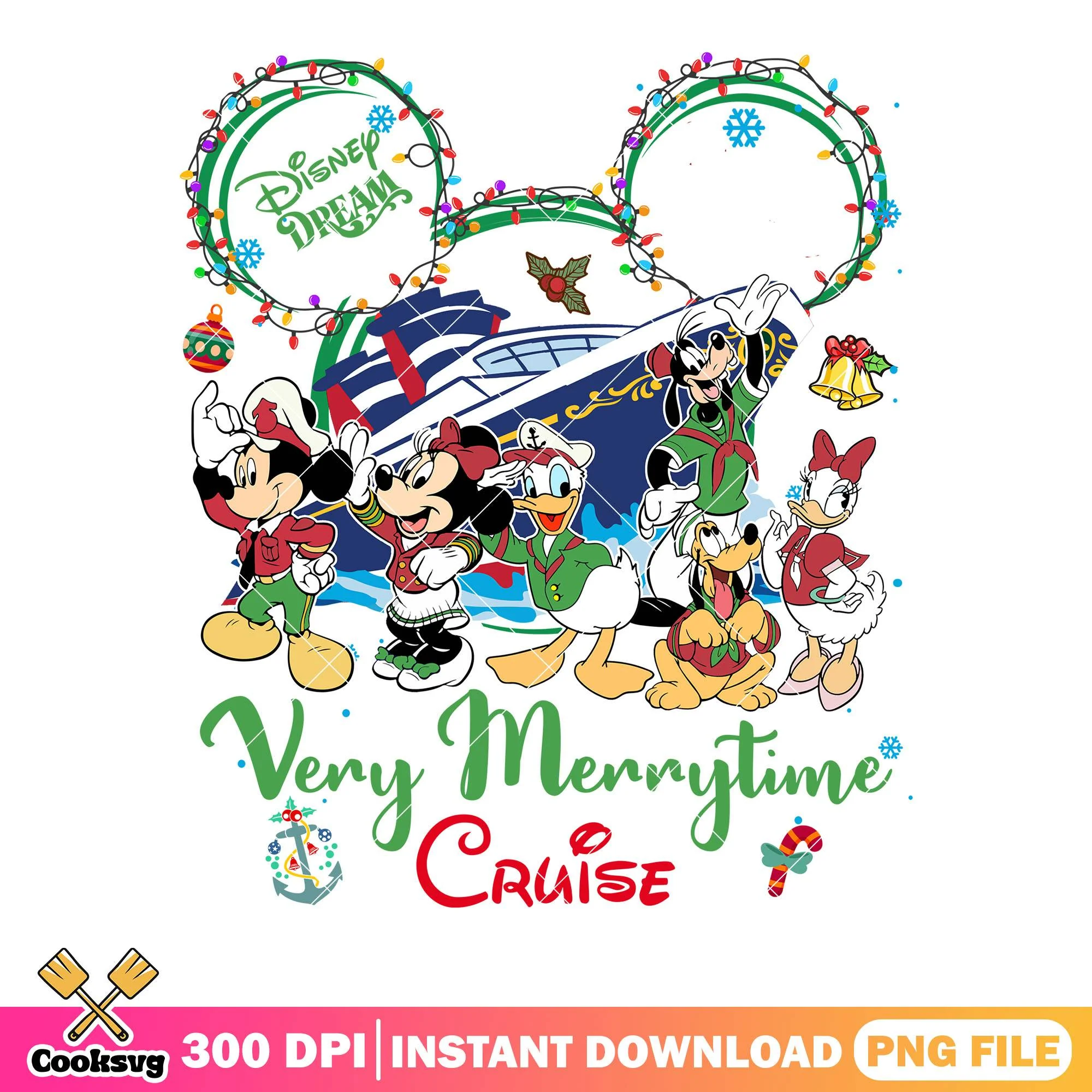 Great time cruise dream png, merry xmas png, disney cruise mickey png