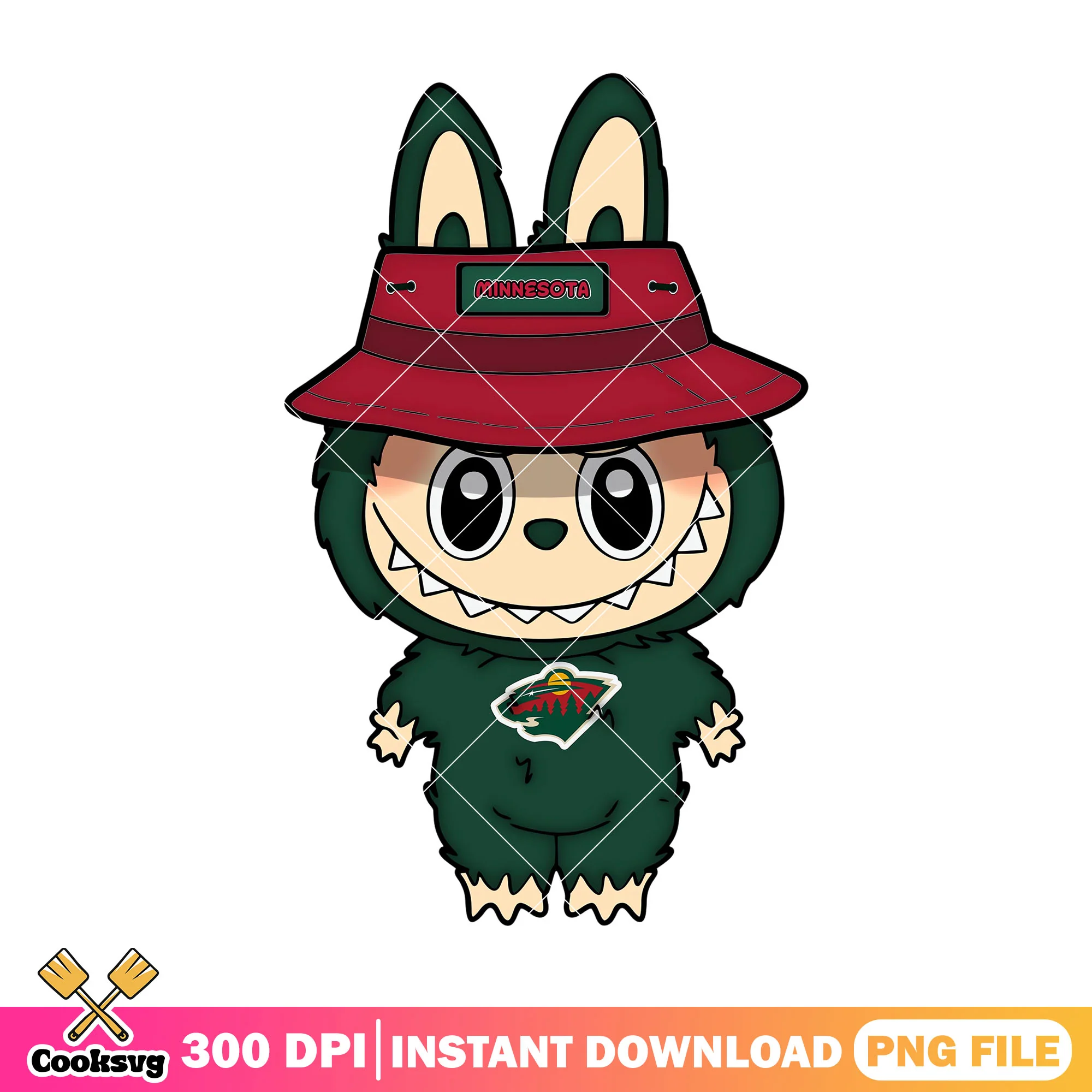 Green labubu monster design png, labubu near me png, minnesota wild png