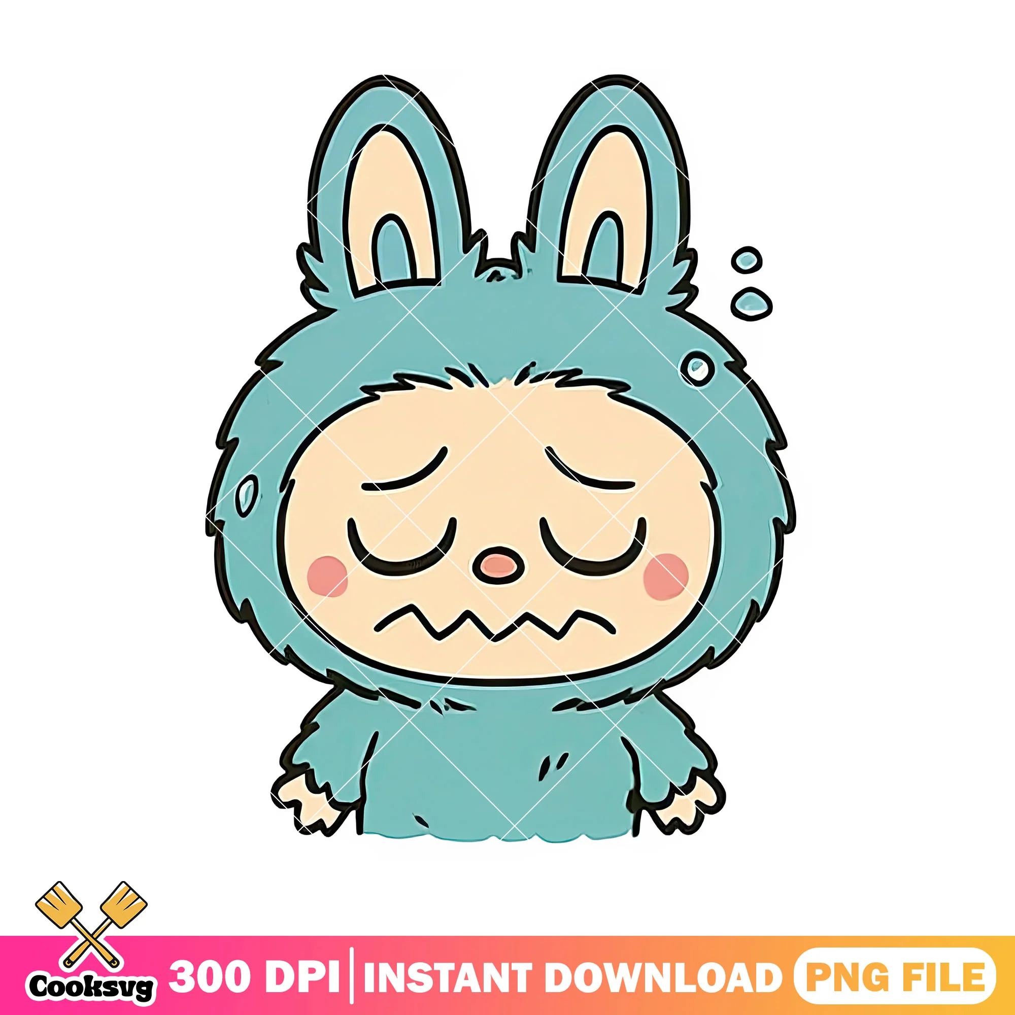 Green labubu nervous png, cute labubu png, lububu png
