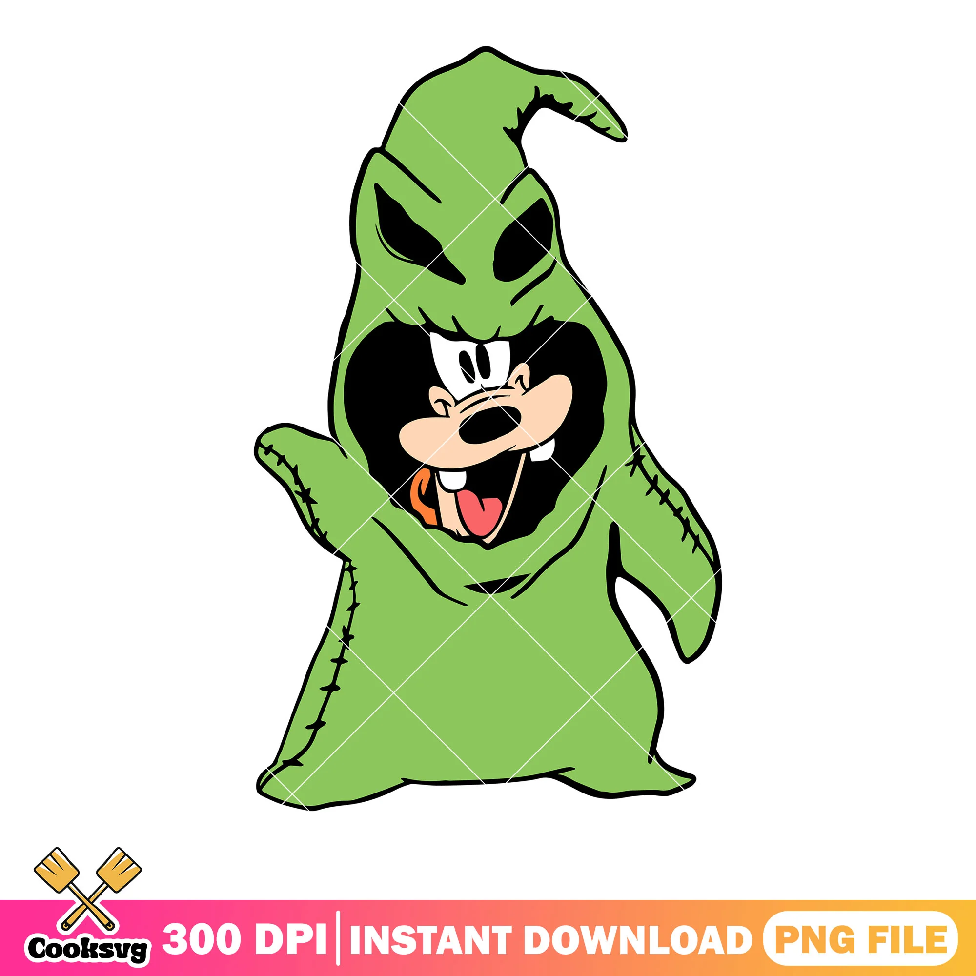 Green scary monster png, scary halloween png, goffy character png