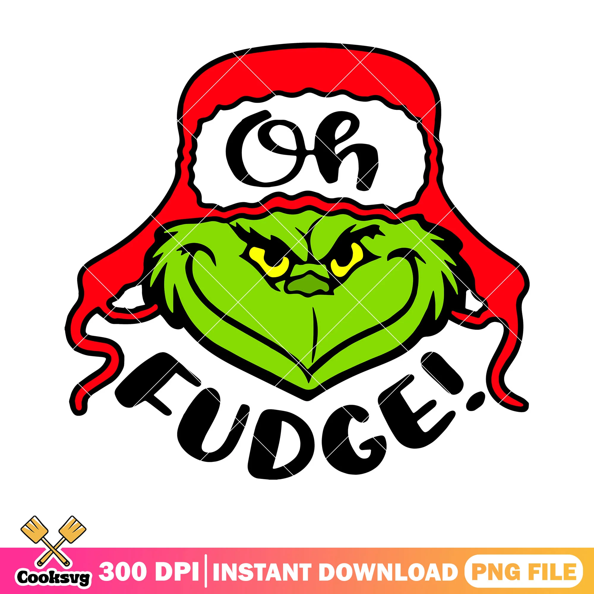Gricnh oh fudge xmas png, christmas vibes png,merry xmaspng