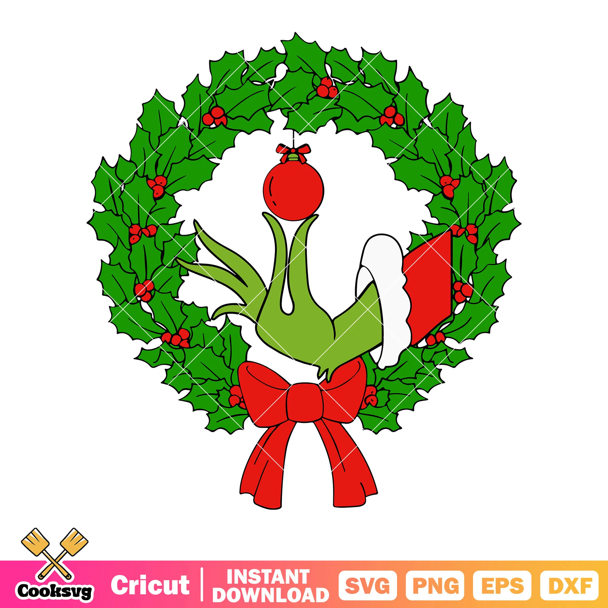 Grinch hand svg, santa claus costume svg, red bow tie svg