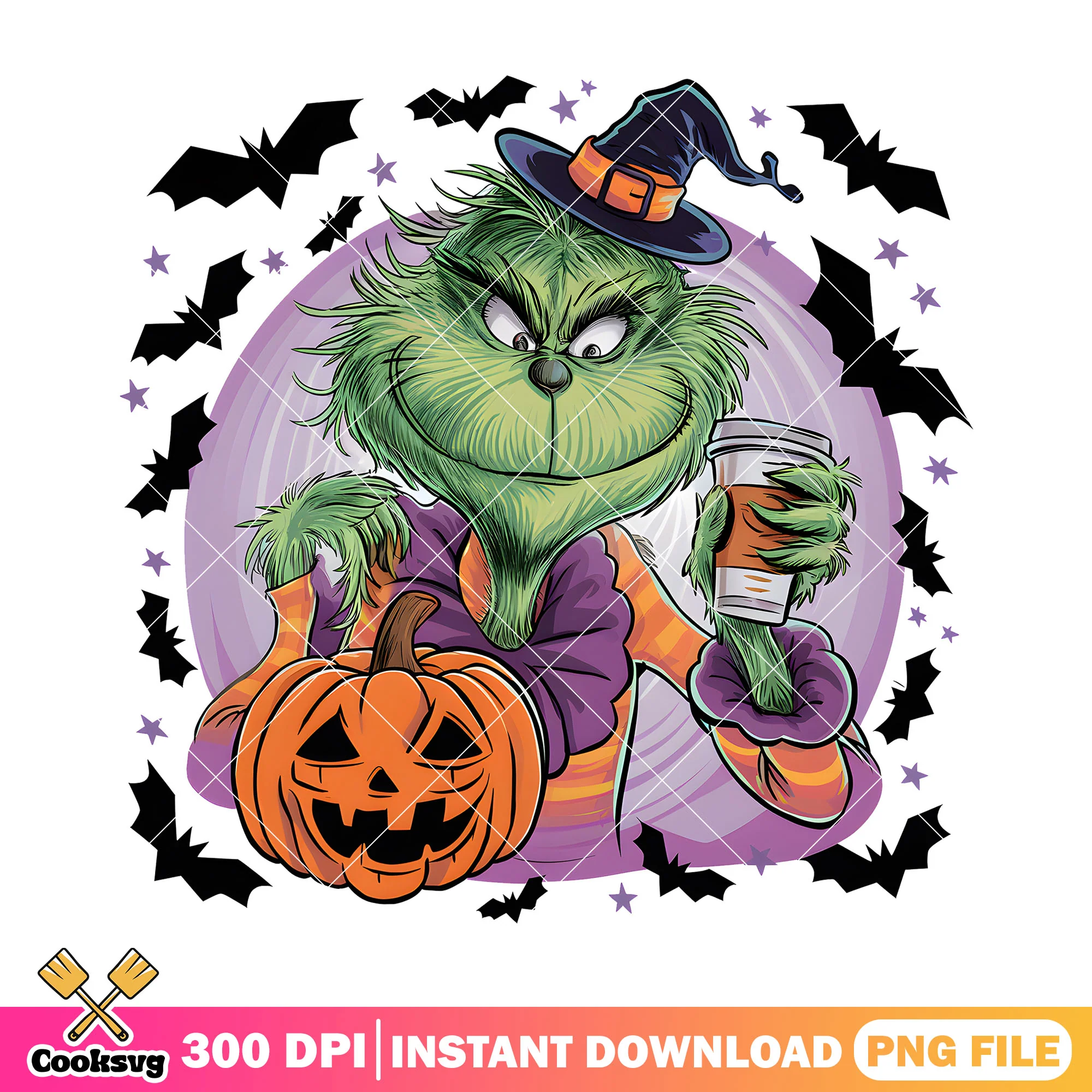 Grinch pumpkin ghost png, halloween movies png, halloween decor png
