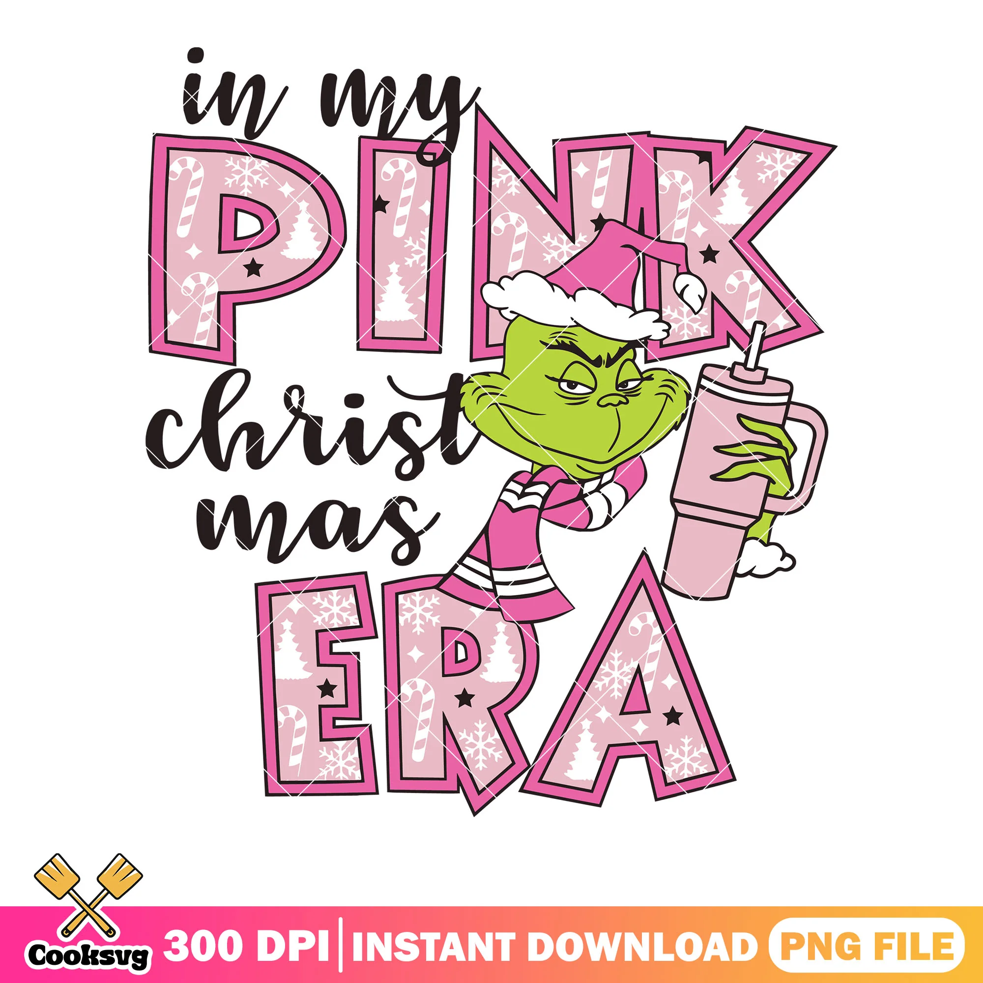 Groovy In My Pink Christmas Era png, the grinch png, christmas png