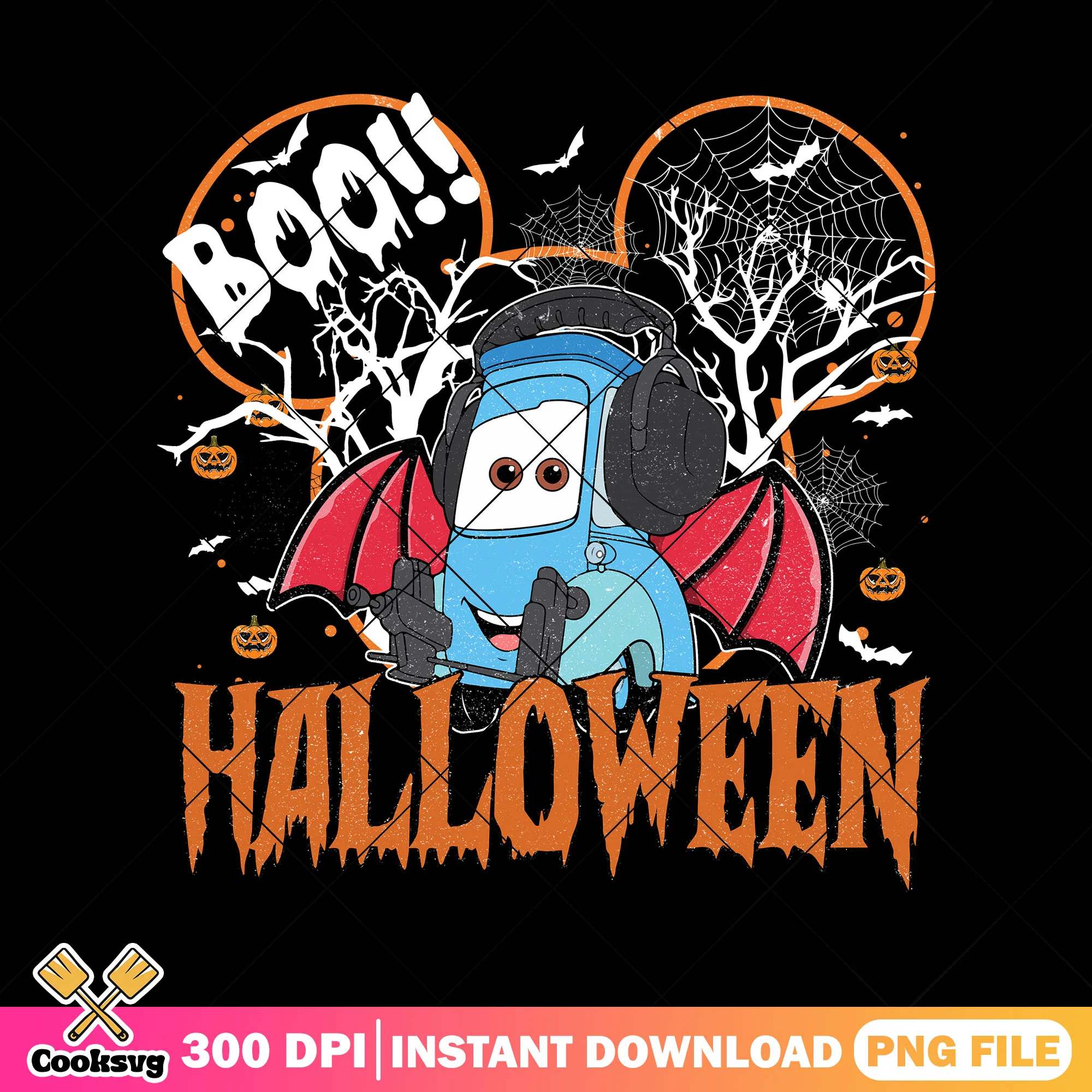 Guido car design file png, cute guido png, halloween disney png
