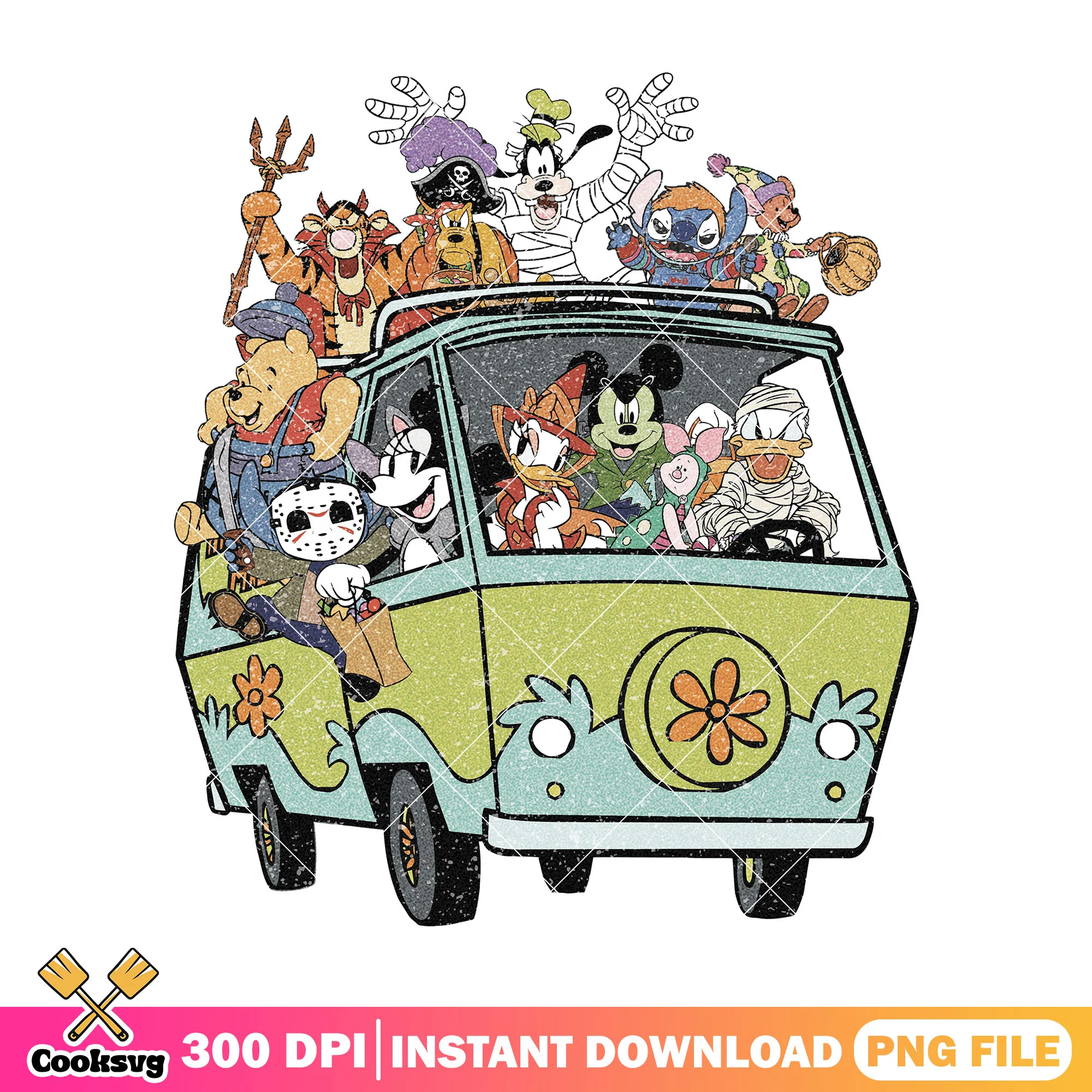 Halloween bus disney png, disney world png, happy halloween png