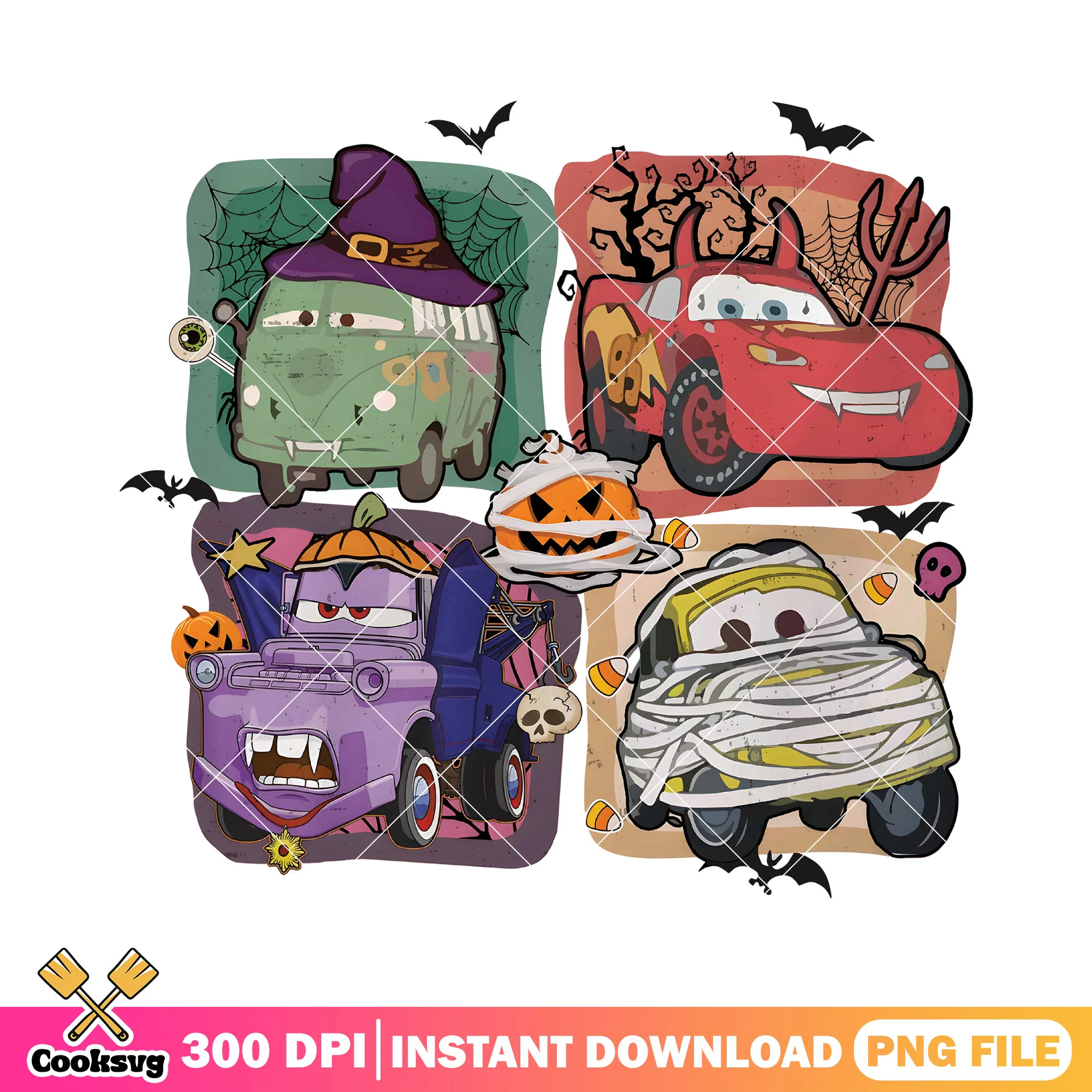 Halloween car mcqueen png, mcqueen halloween png, disney mcqueen png