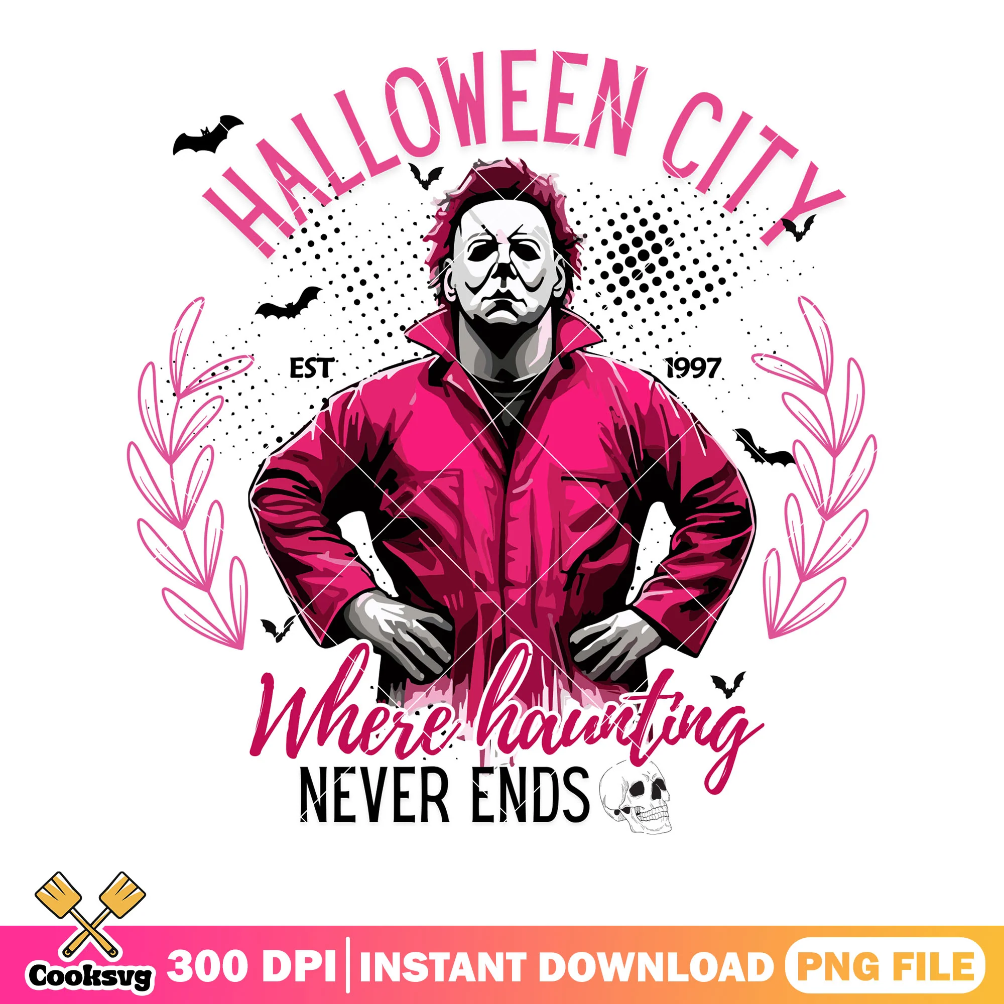 Halloween city where haunting never end png, scary bats png