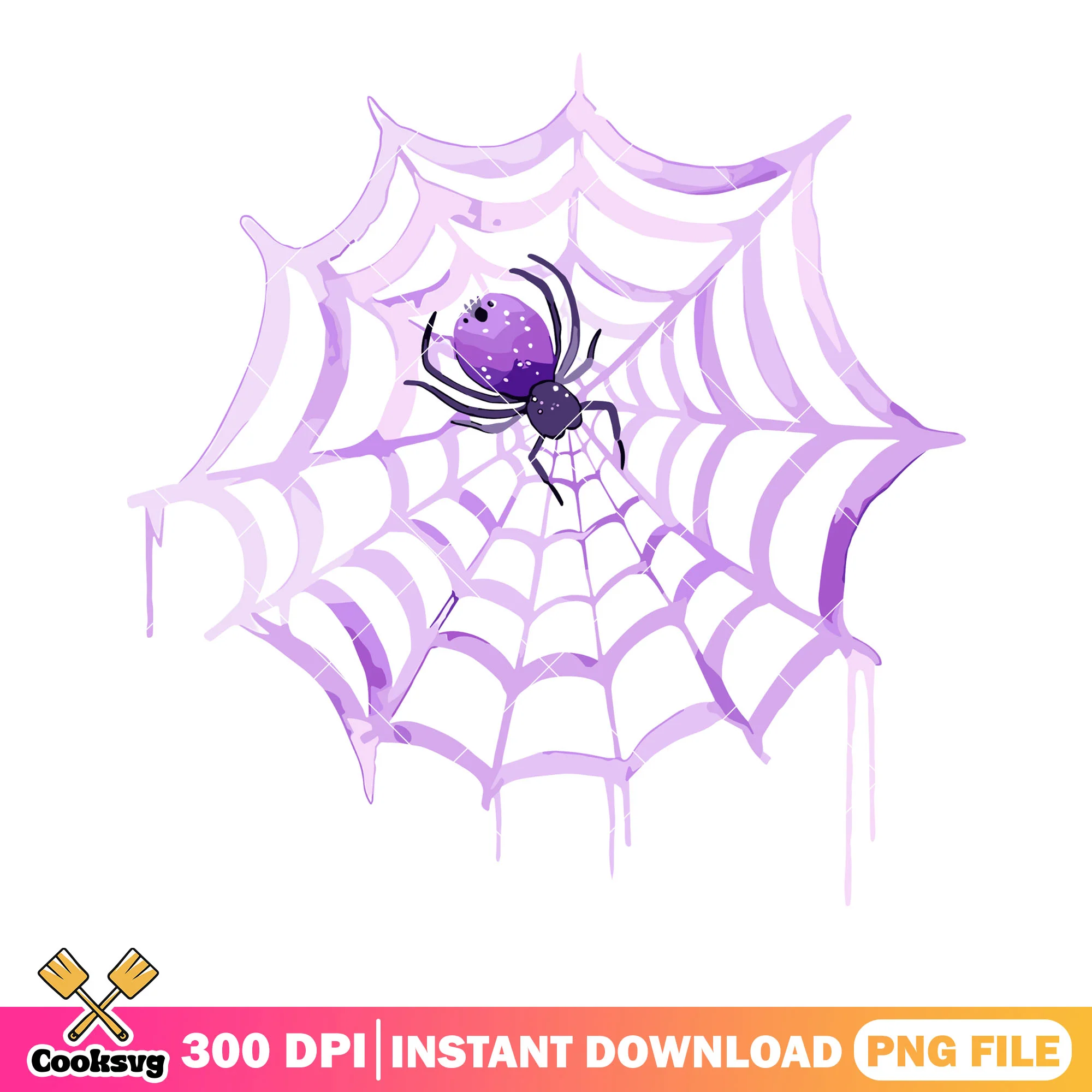 Halloween decorations png, purple spider png, halloween night png