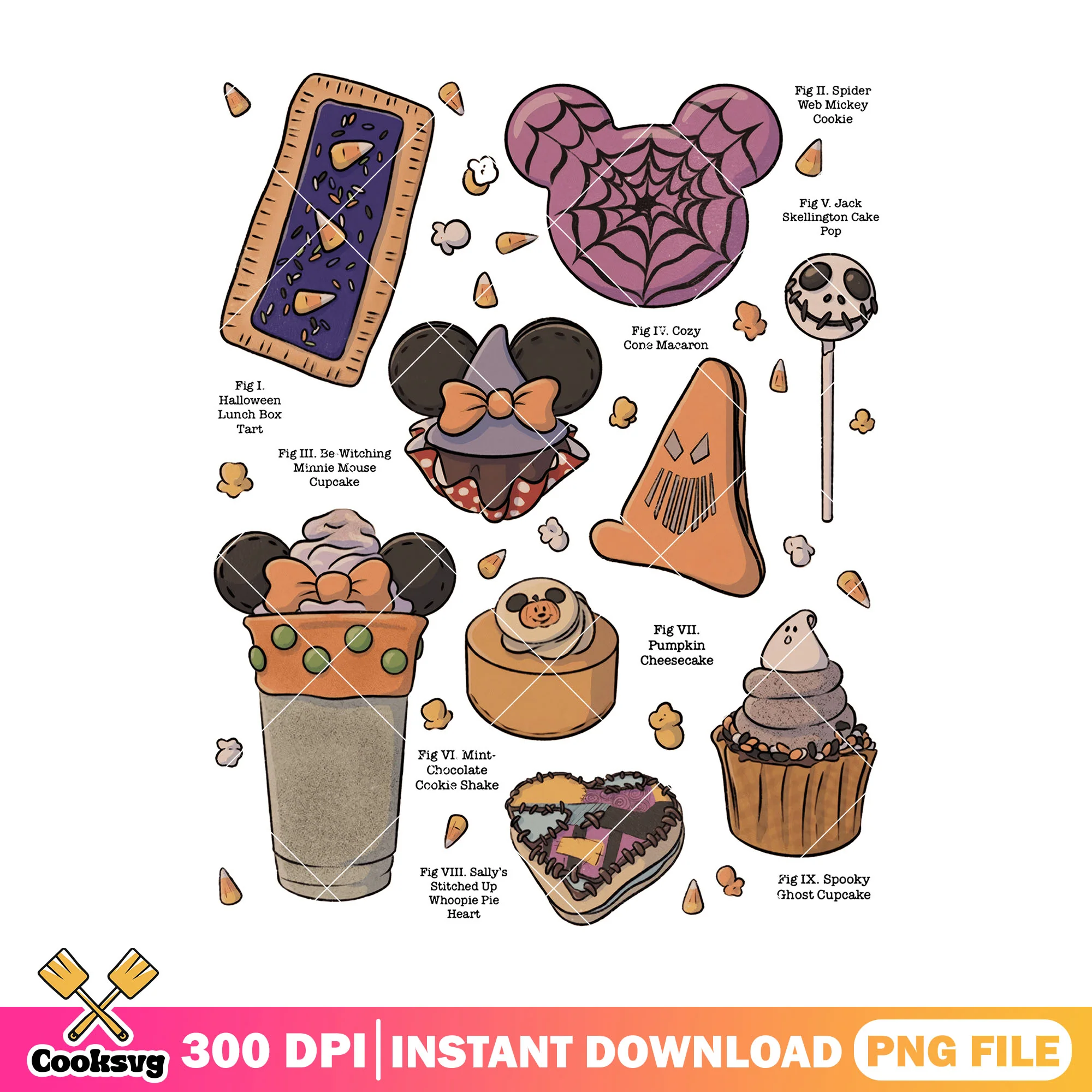 Halloween disney snack png, disney snacks png, halloween candy png