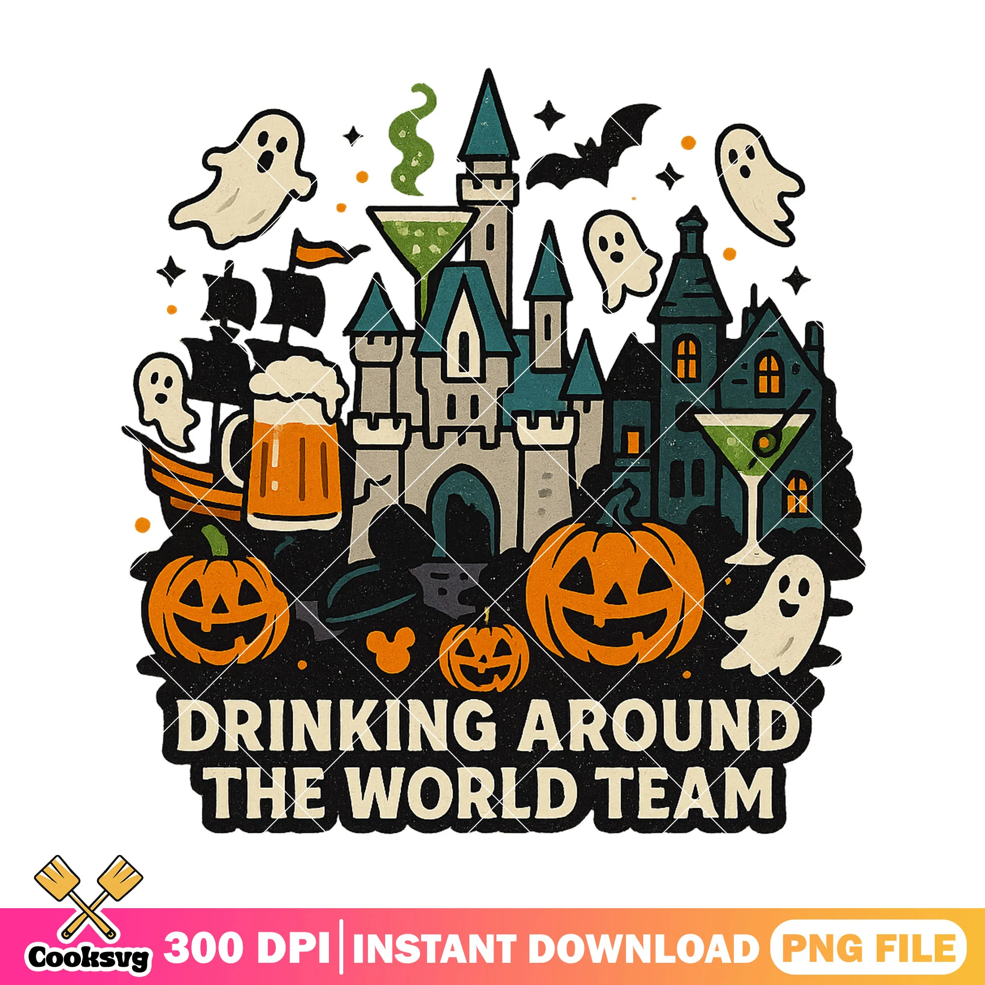Halloween drink land png, halloween drawing png, disney castle png