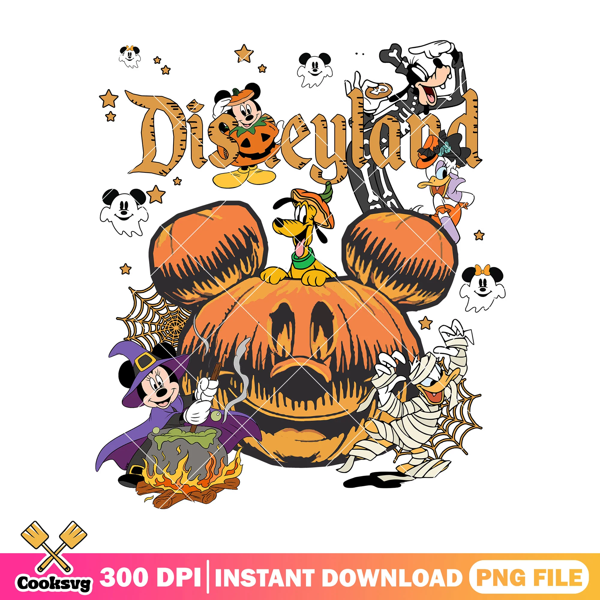 Halloween in disneyland png, halloween art png, disney cartoon png