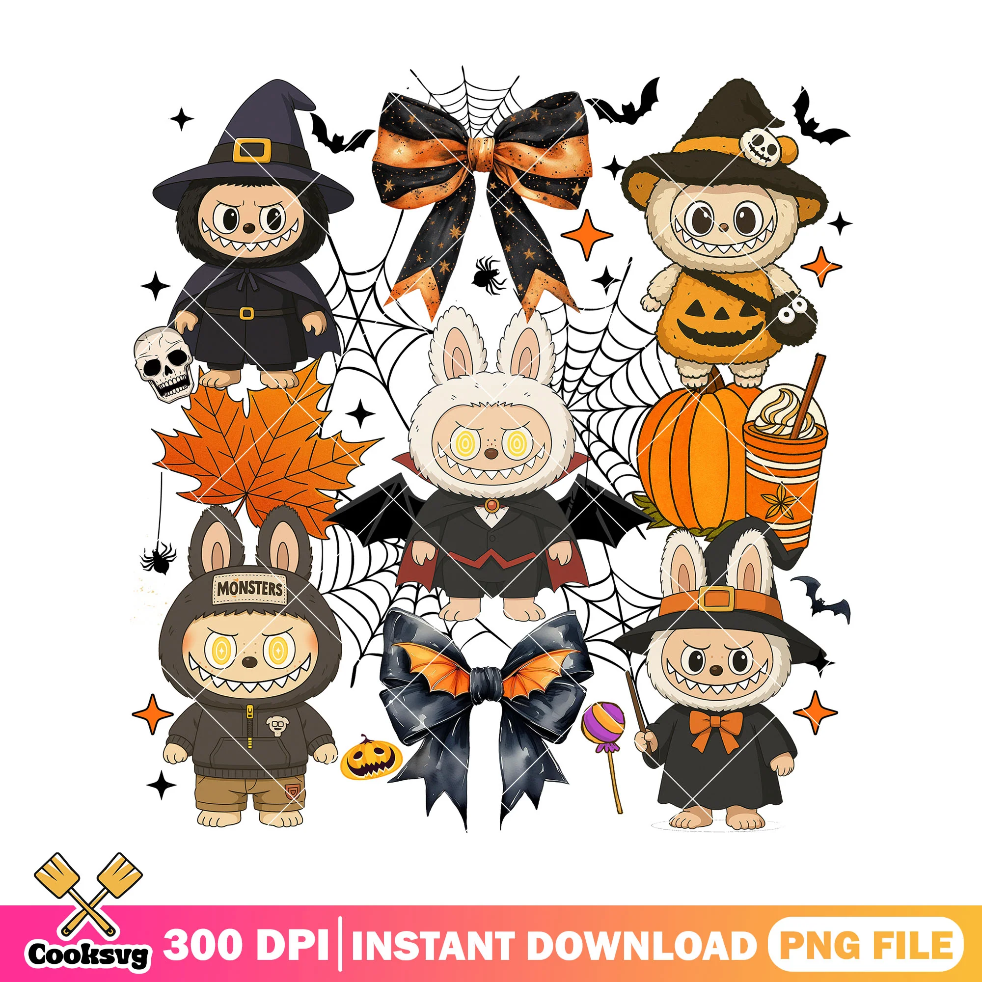 Halloween labubu horror png, labubu halloween png, horror labubu png