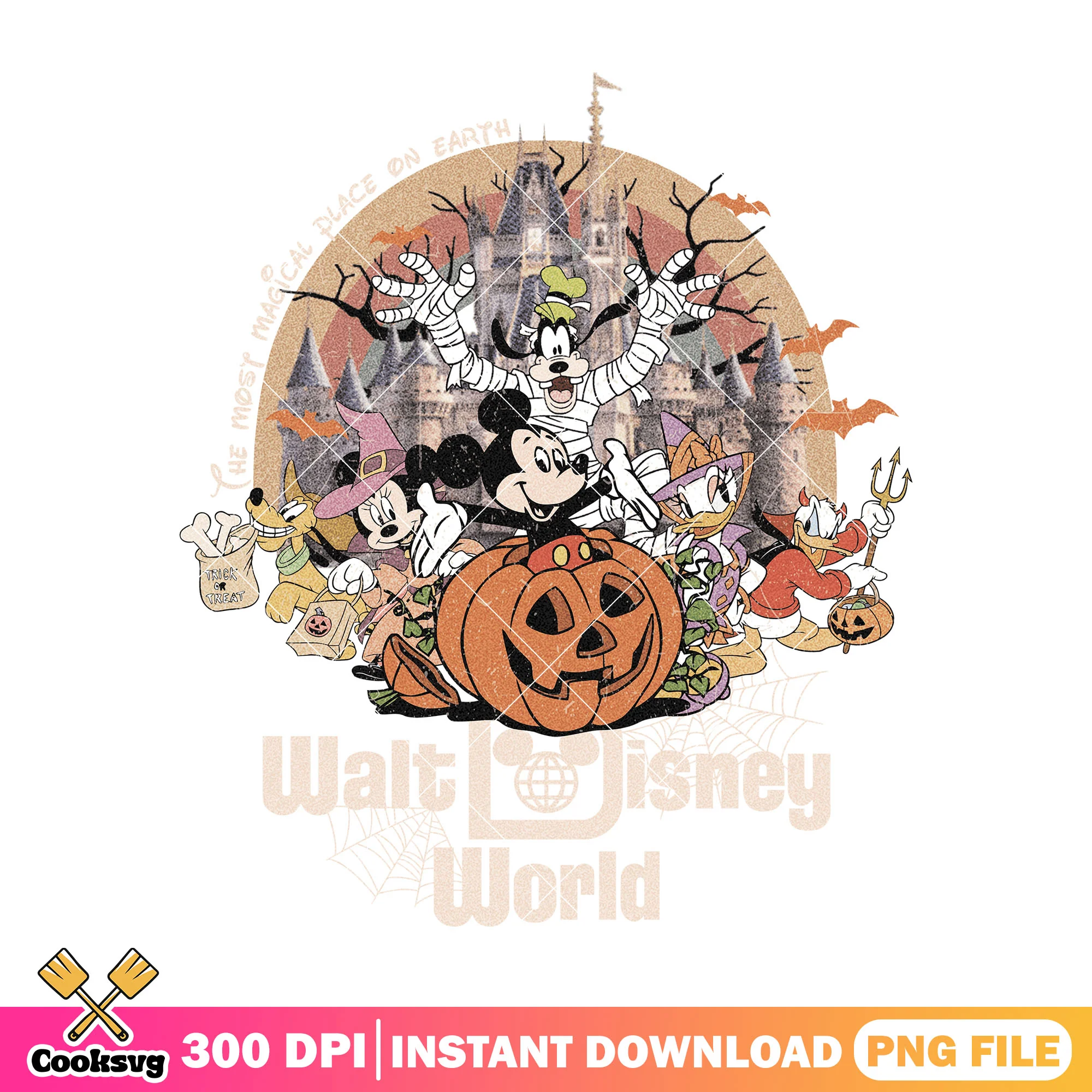 Halloween magical land png, halloween spirit png, disney castle png