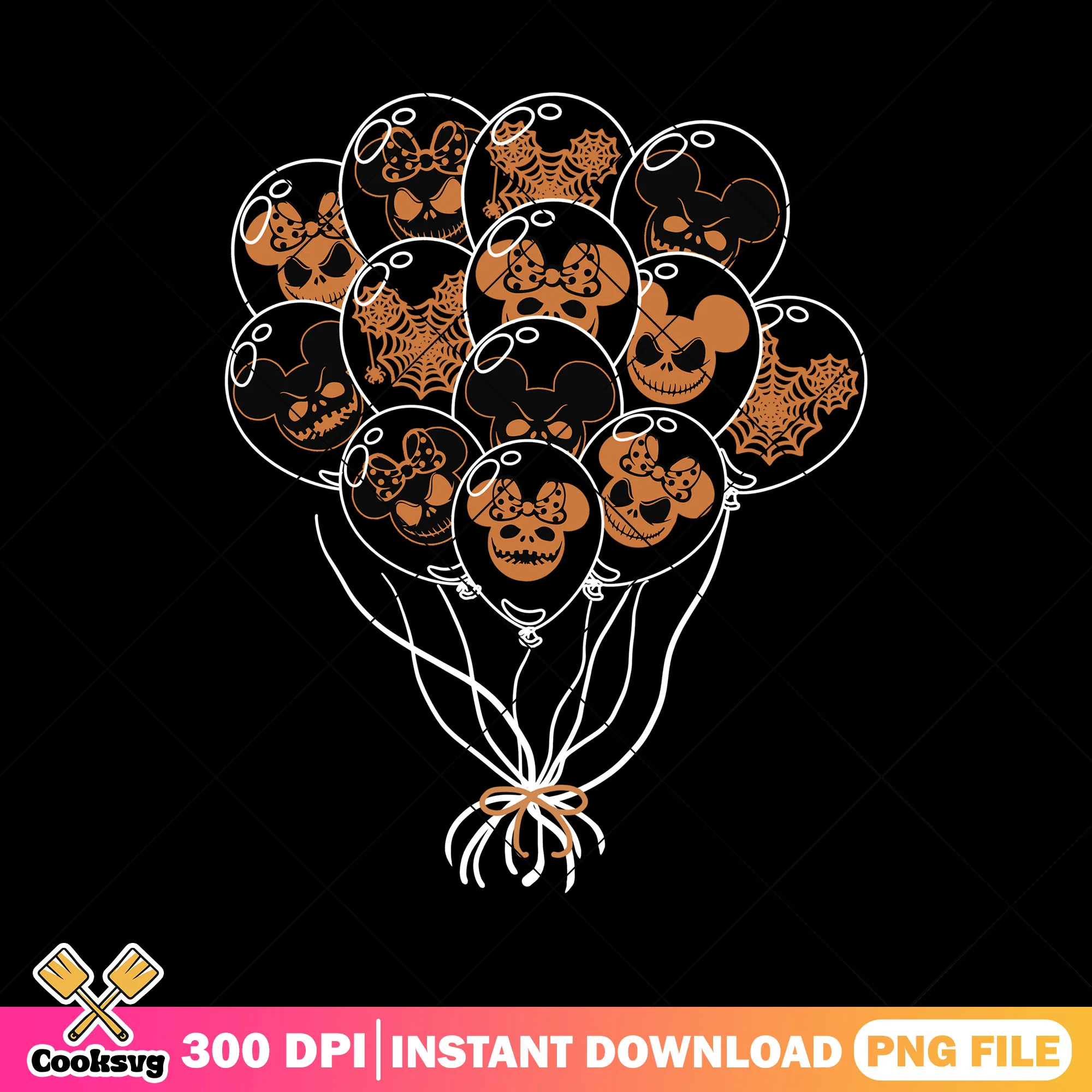 Halloween mickey balloons png, halloween ends png, disney vllains png