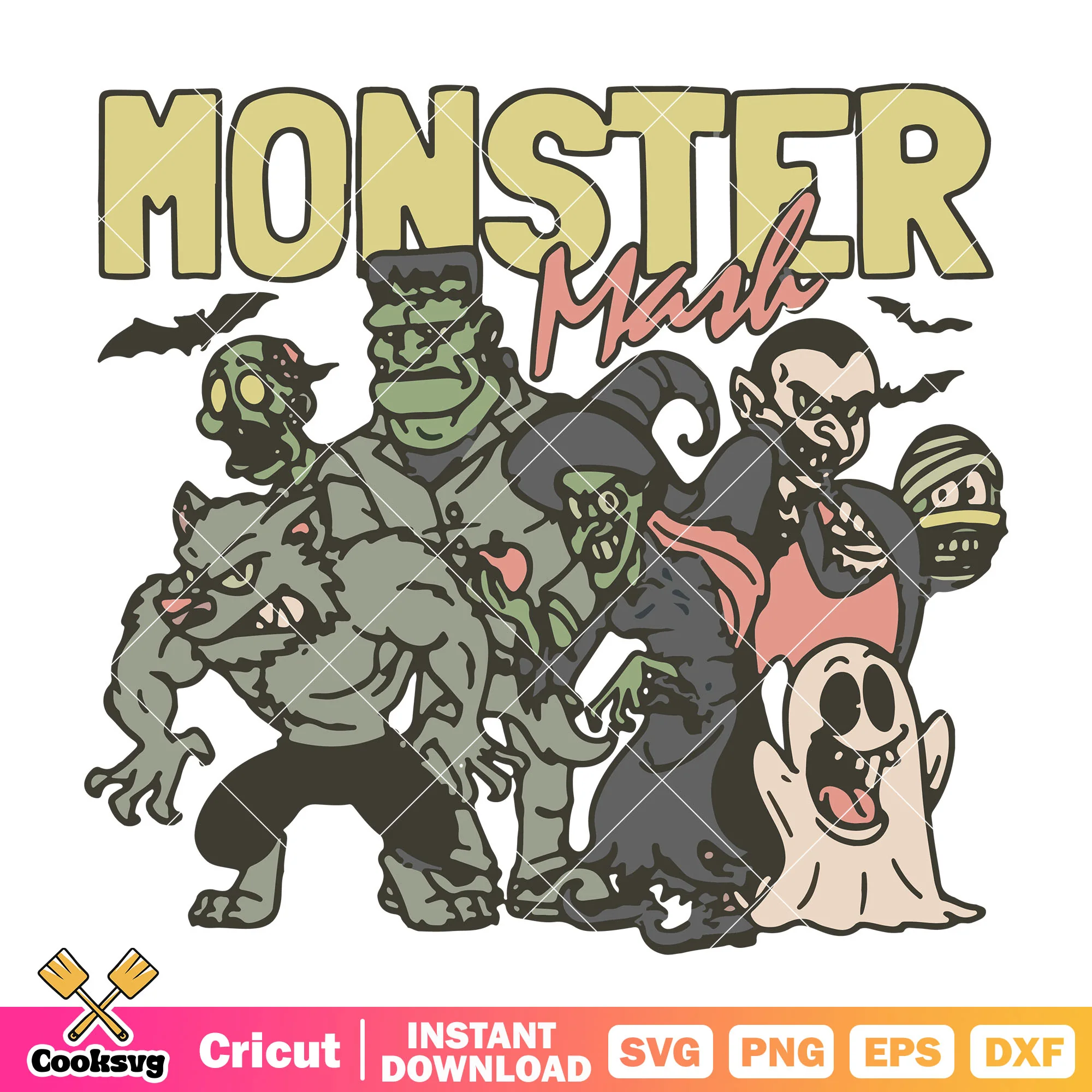 Halloween monster mask svg, cute monster svg, halloween monster svg