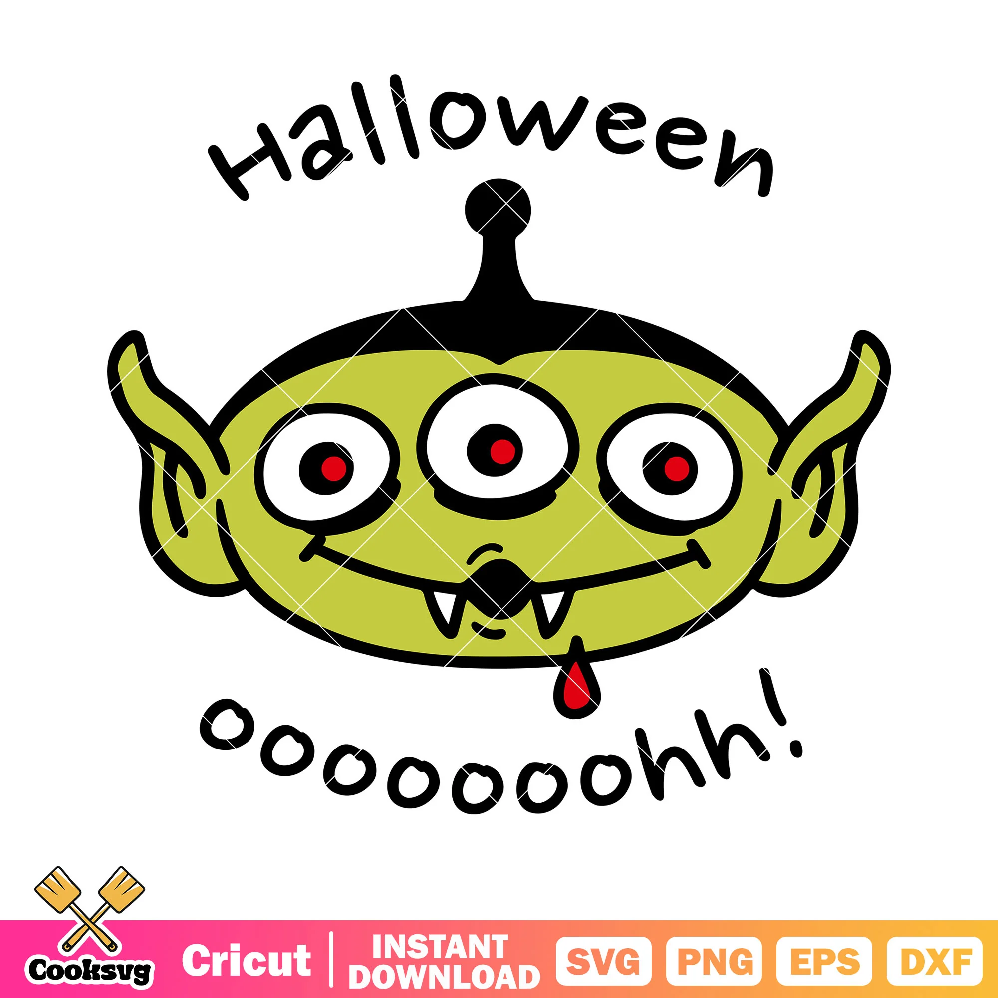 Halloween oooooh svg, scary alien svg, vampire costume svg