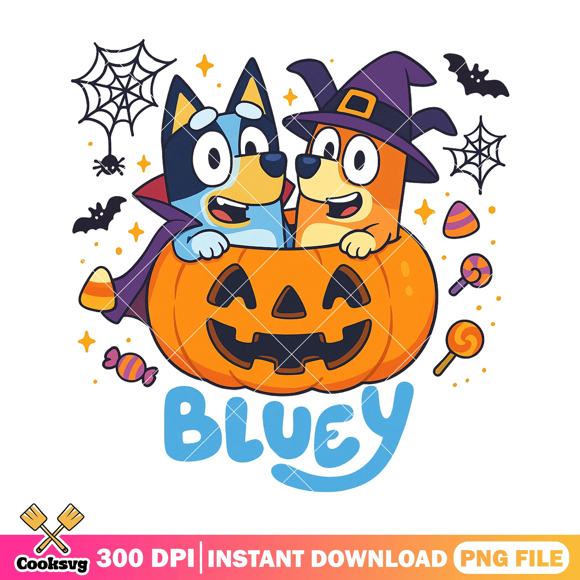 Halloween pumpkin bluey bingo design png,  happy halloween png