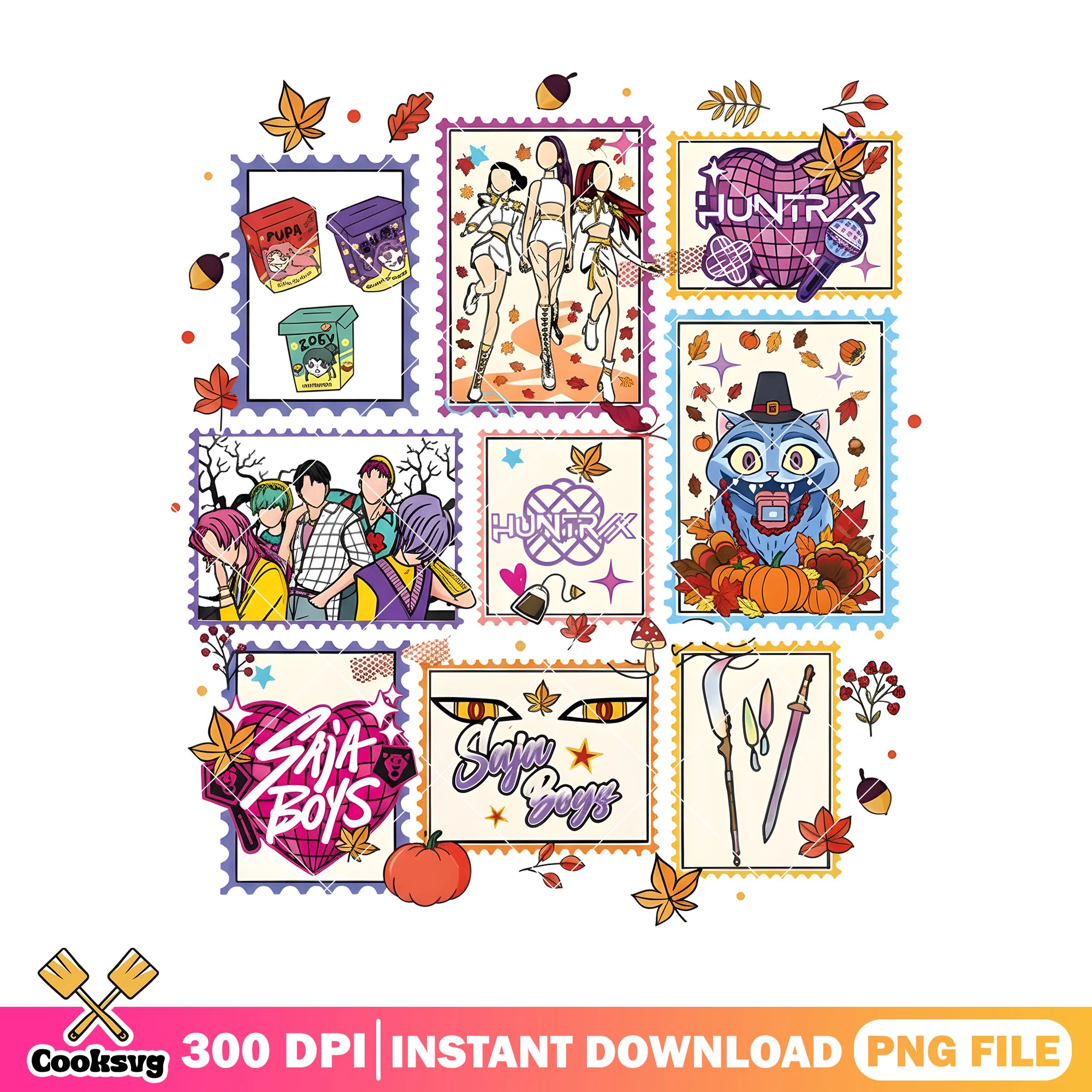 Halloween sajaboys png, scary pumpkin png, saja halloween png