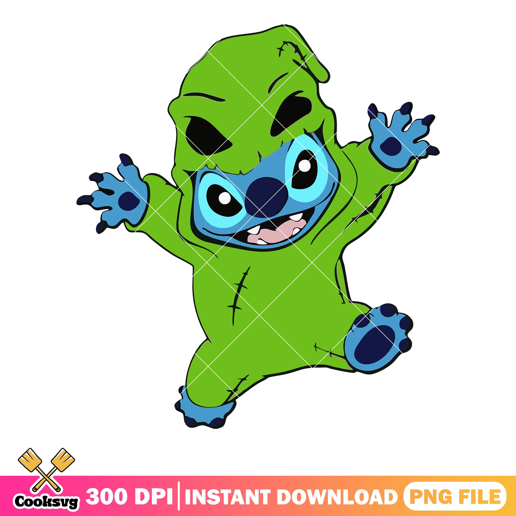 Happy blue alien png, oogle boogie png, cute halloween png