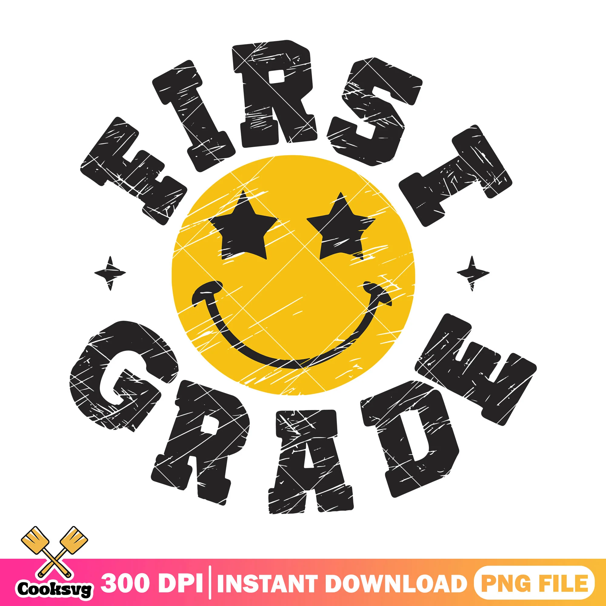 Happy first grade file png, smile face png, back to school decor png