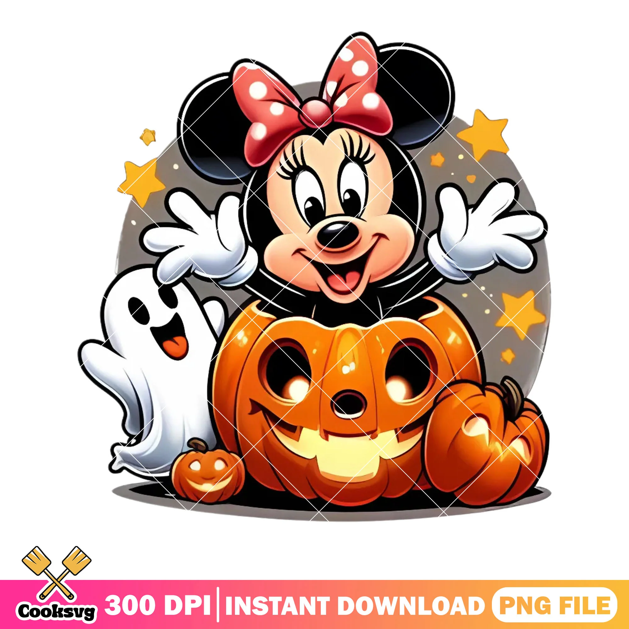 Happy halloween disney night png, jack o lantern png, minnie mouse png