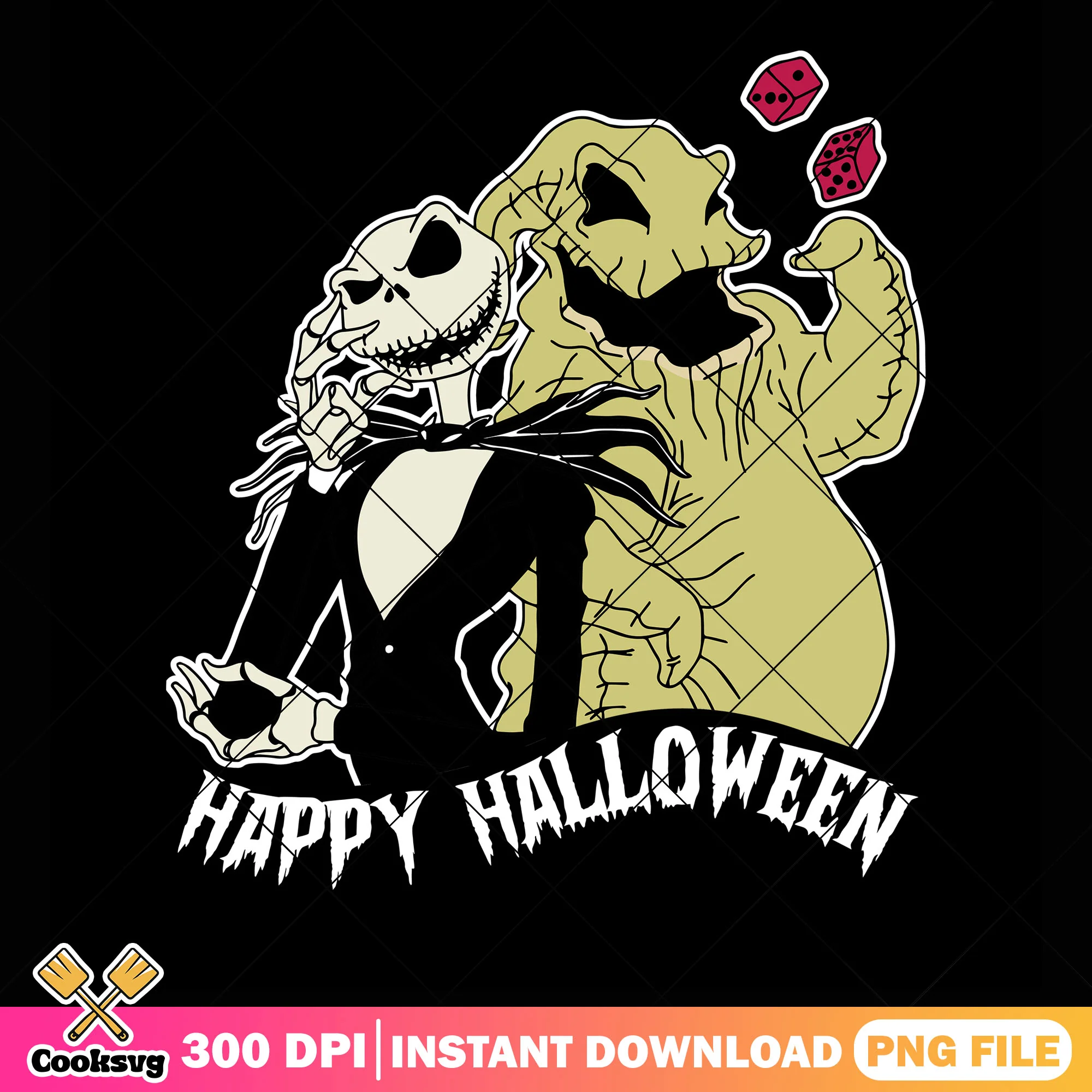 Happy halloween png, jack skelington png, spooky halloween png