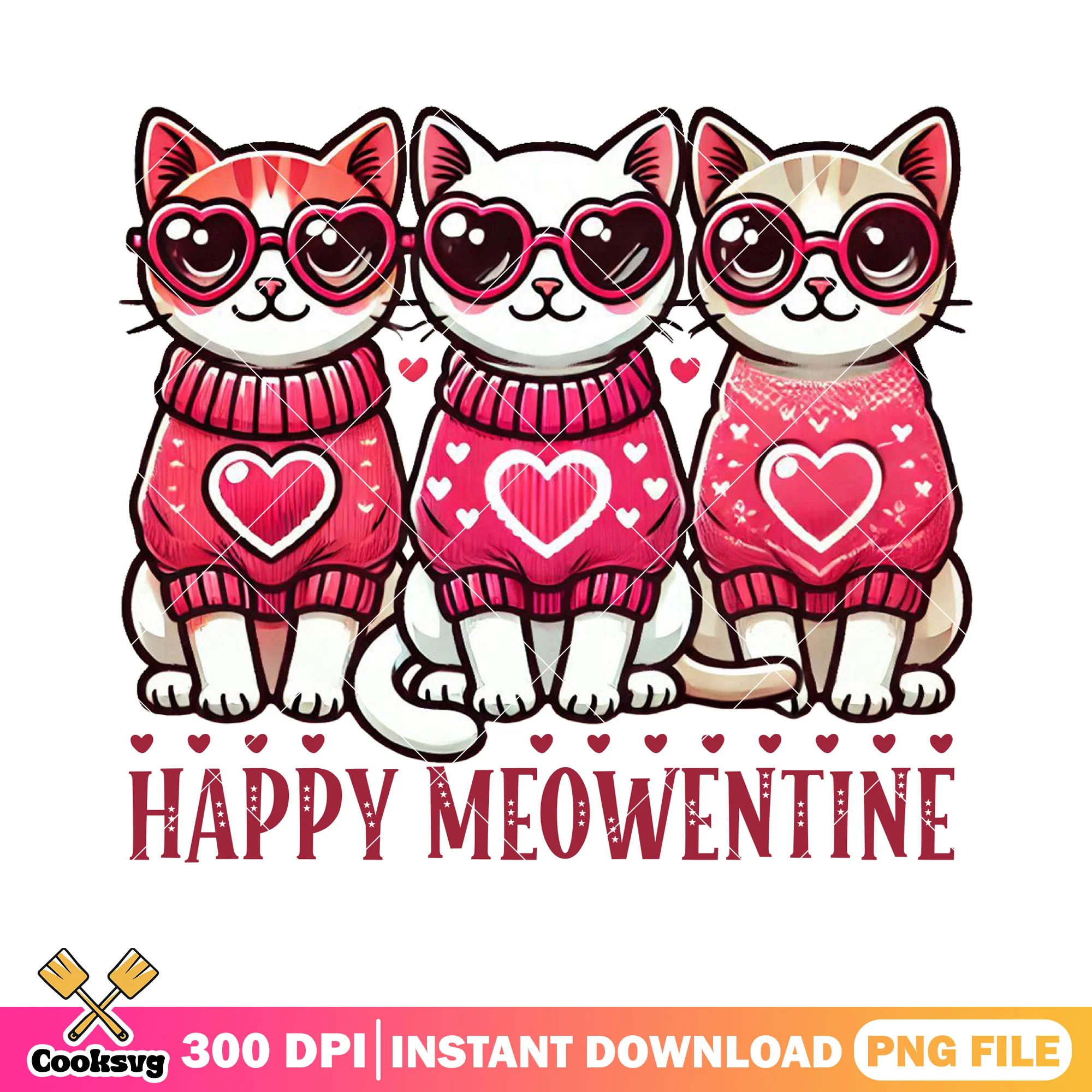 Happy meowentine png, valentine vibes png, happy valentine day png