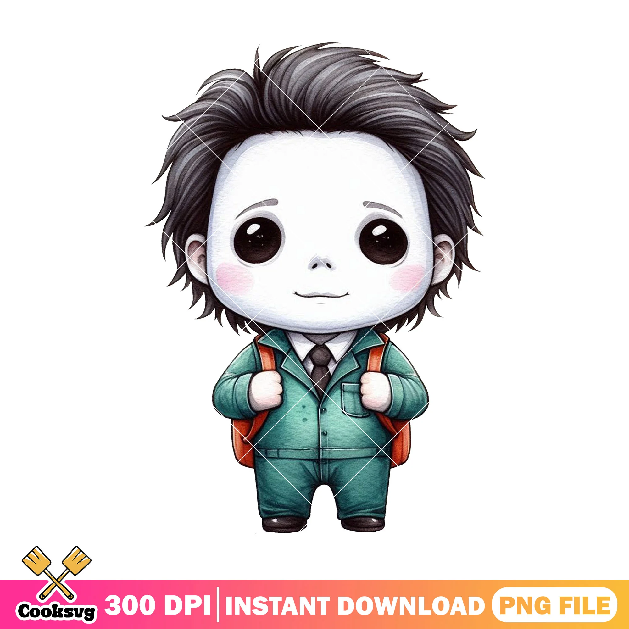 Happy michael myers png, black hair png, welcome back to school png