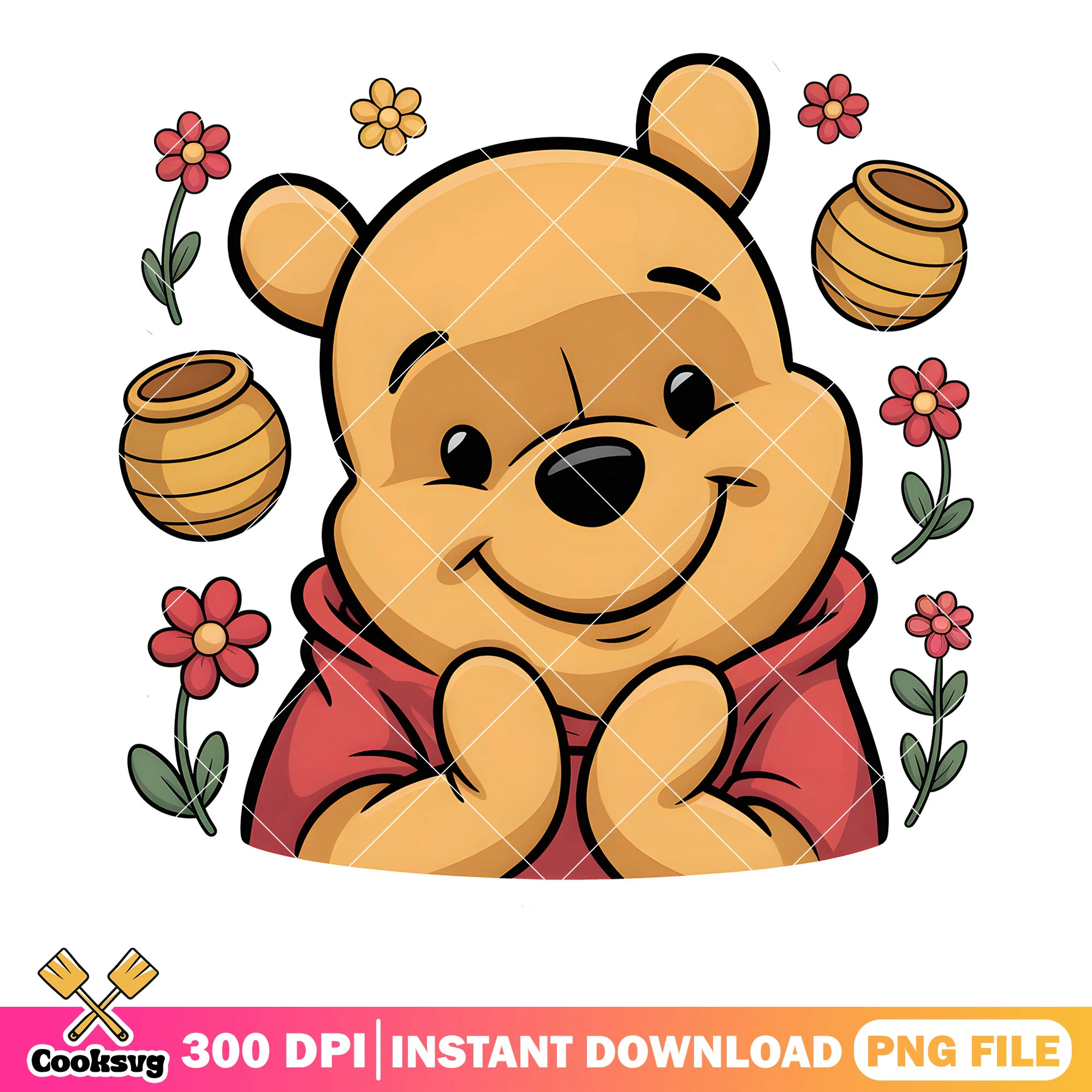 Happy pooh with honey png, pooh bear png, winnie the pooh png