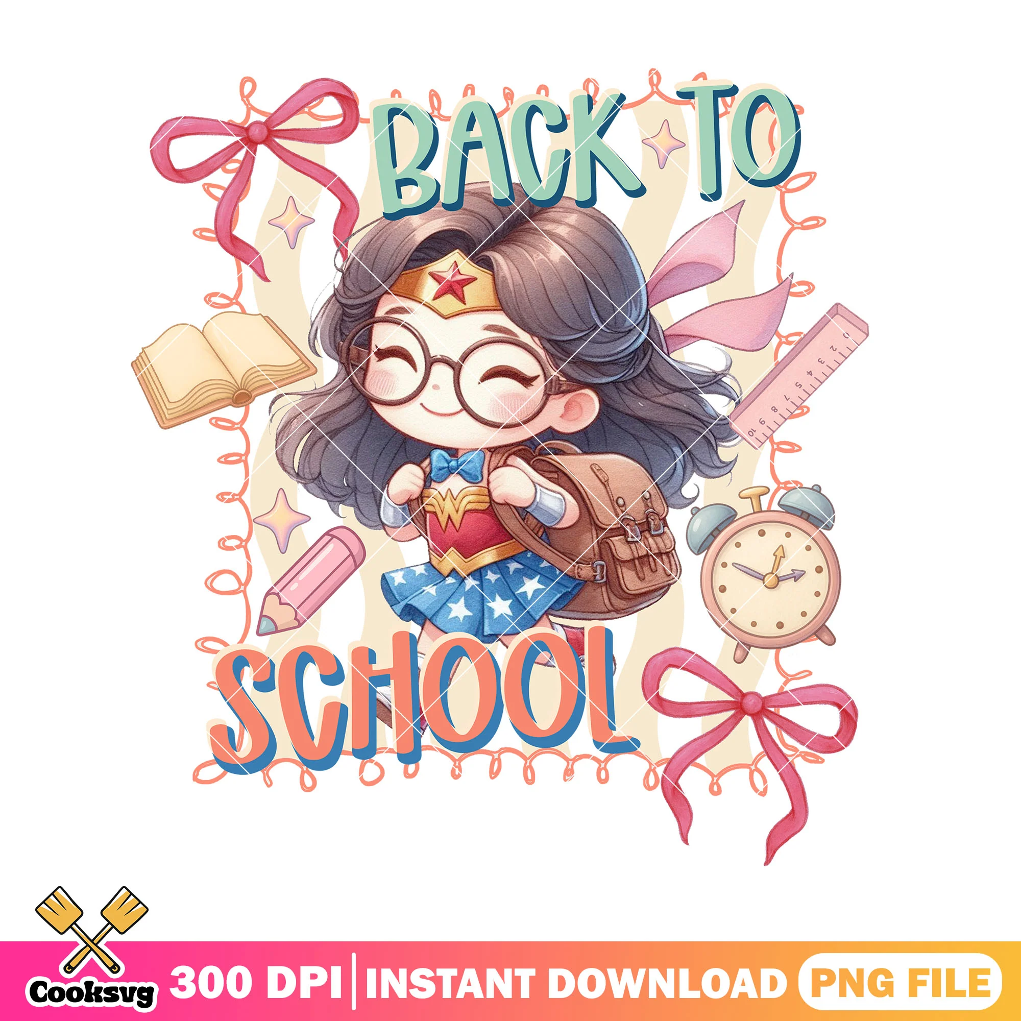 Happy wonder woman file png, dc chibi png, going back to school png