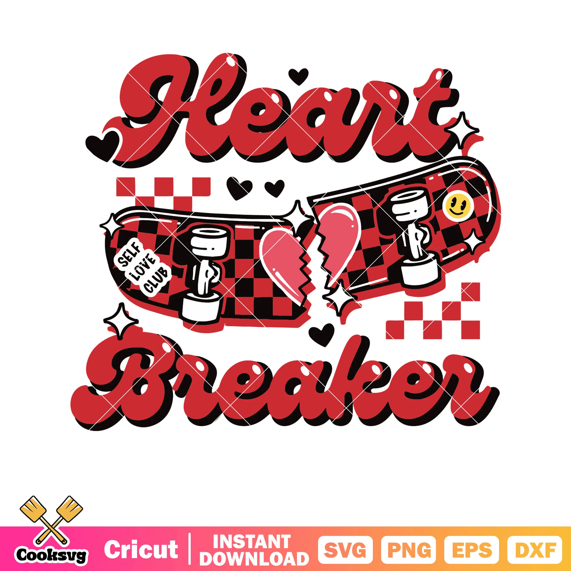Heart breaker skateboard valentine svg, heart breaker svg