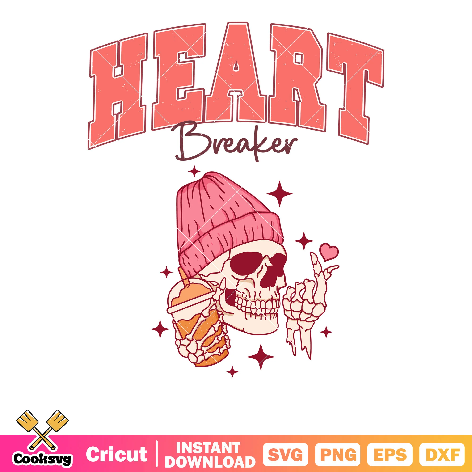 Heart breaker skeleton valentine svg, heart breaker svg