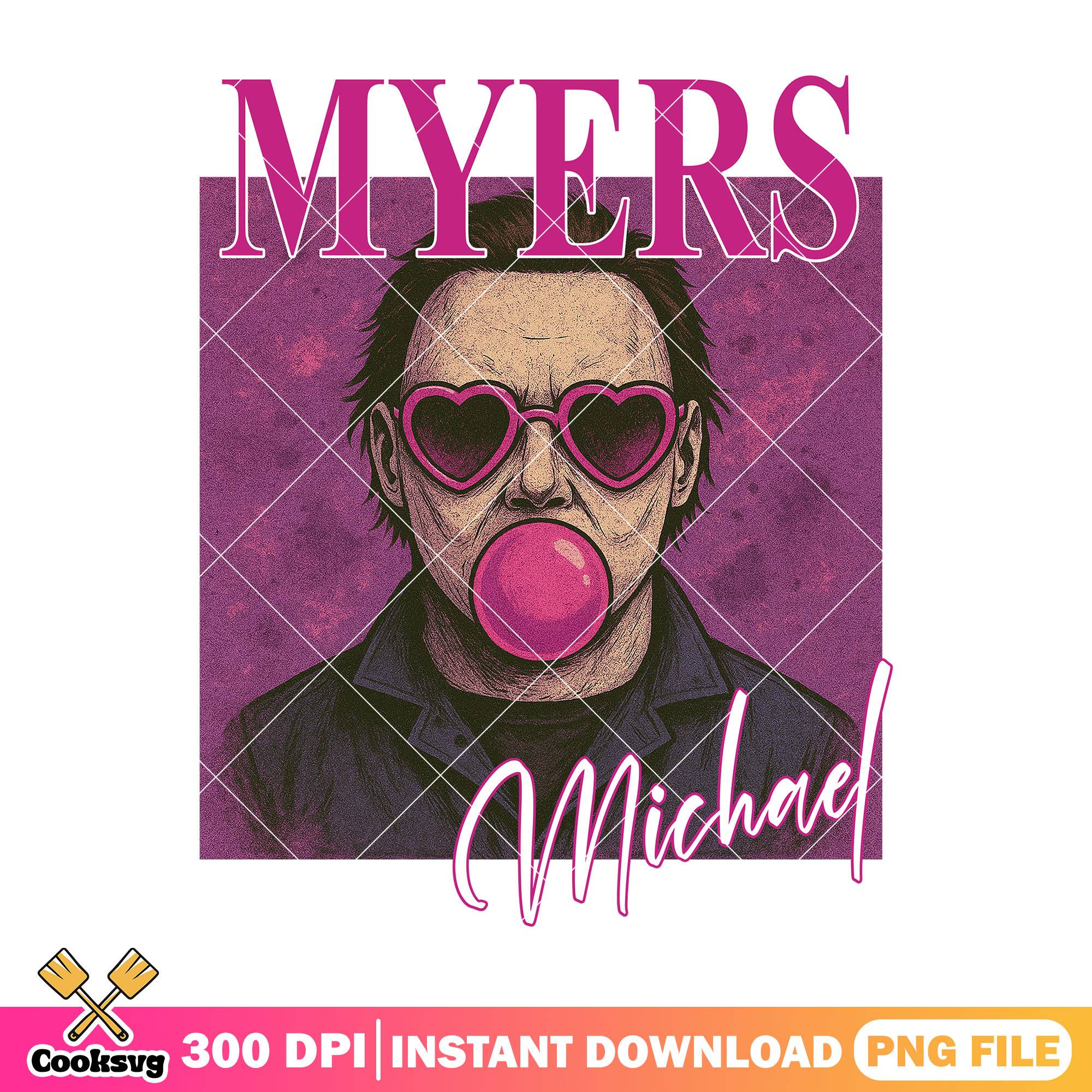 Heart glasses myers png, myers killer png, halloween day png