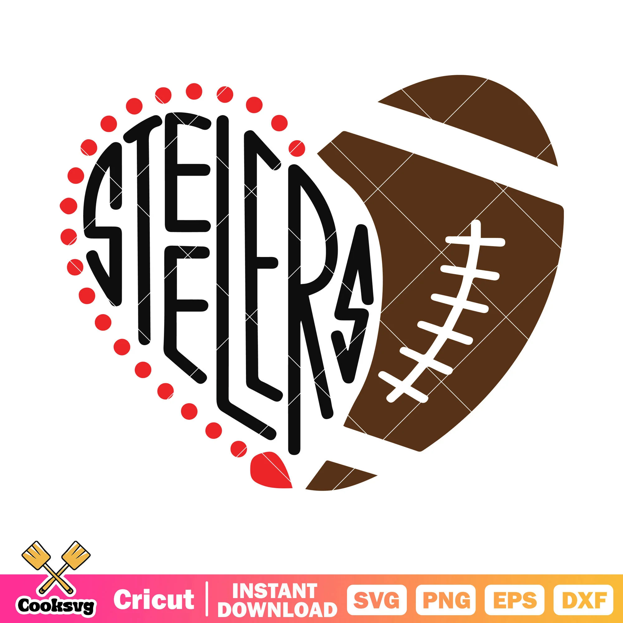 Heart of steelers fan svg, nfl ball svg, pittsburgh svg