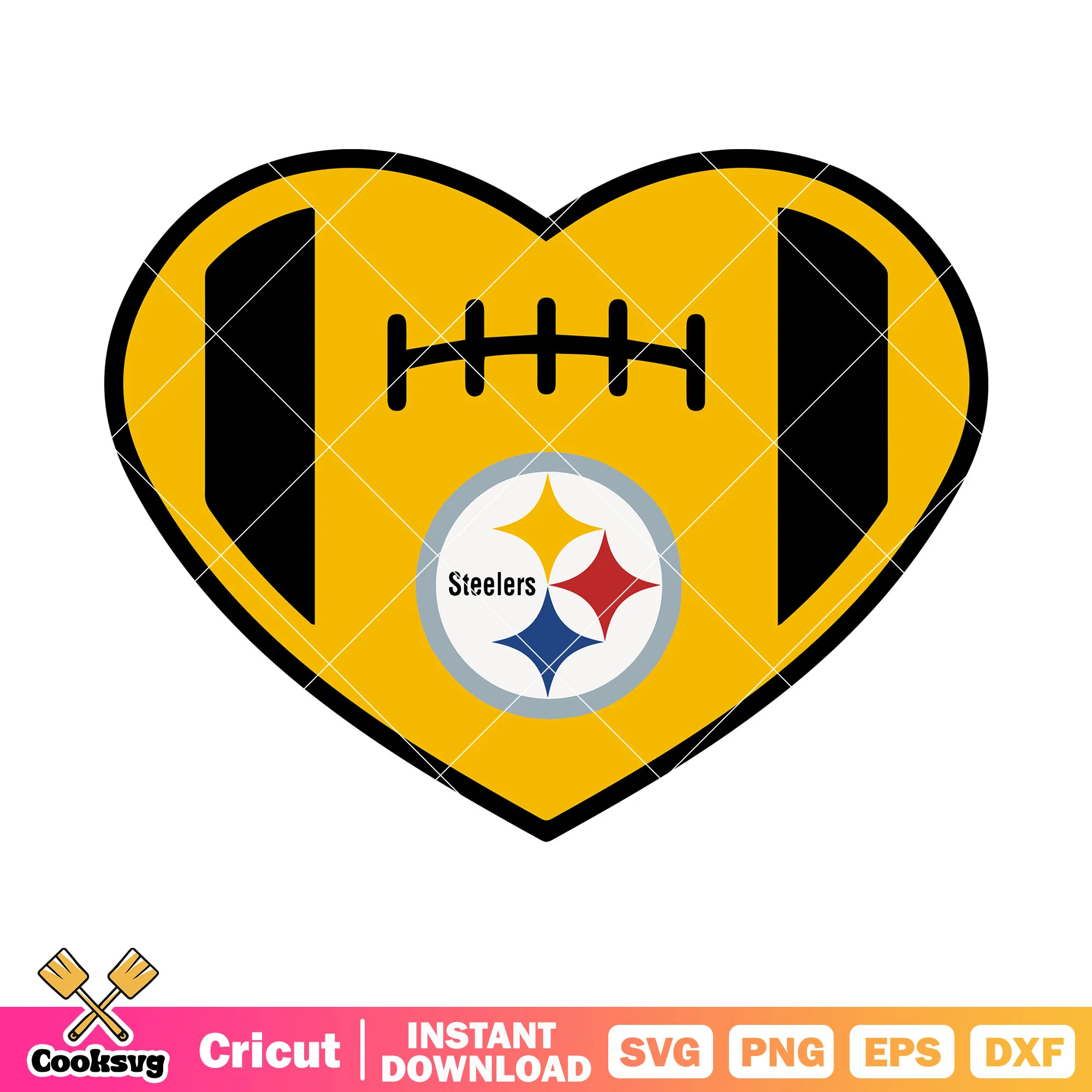Heart shape america football svg, nfl ball svg, steelers svg