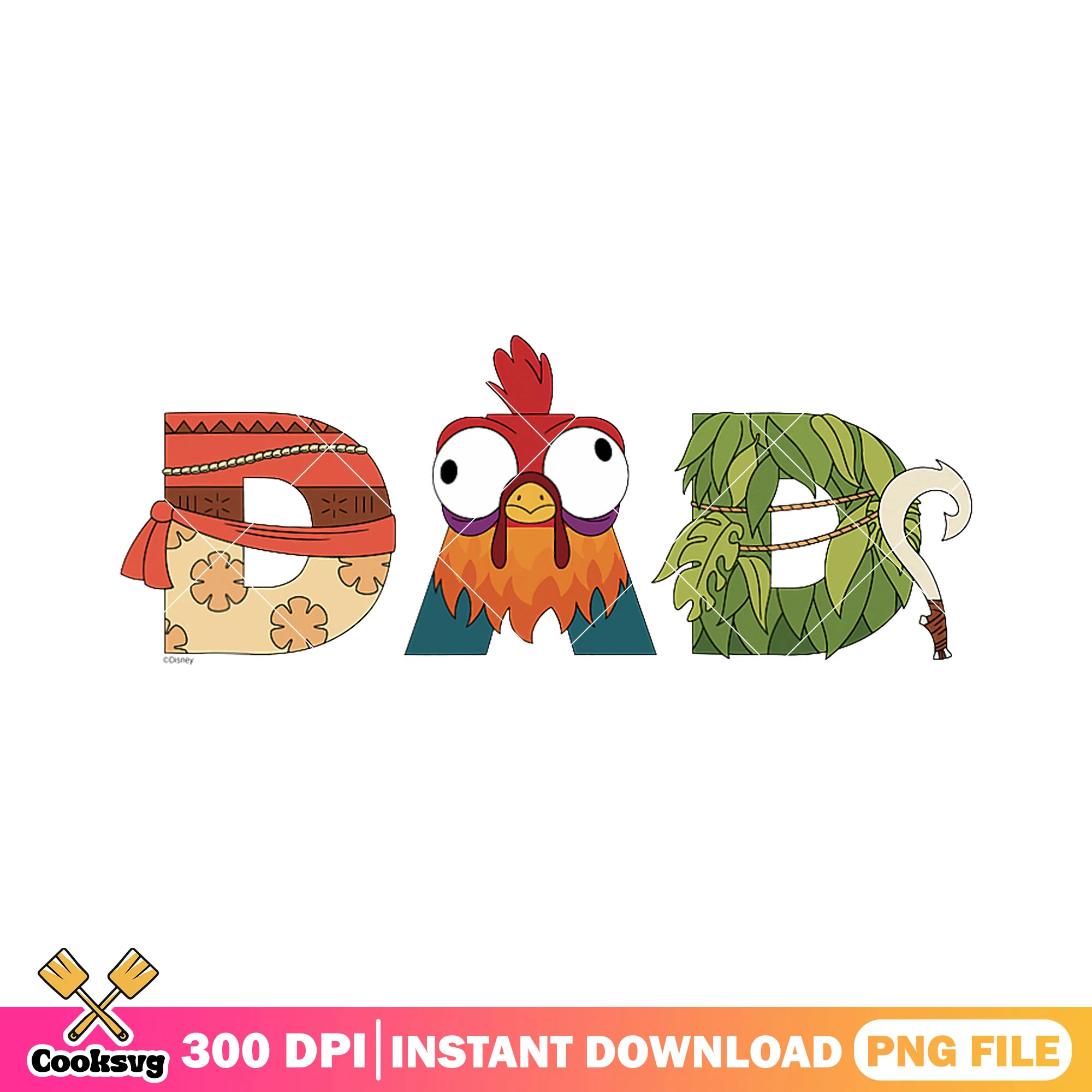 Hei hei chicken funny dad png, moana cartoon png, fathers day png