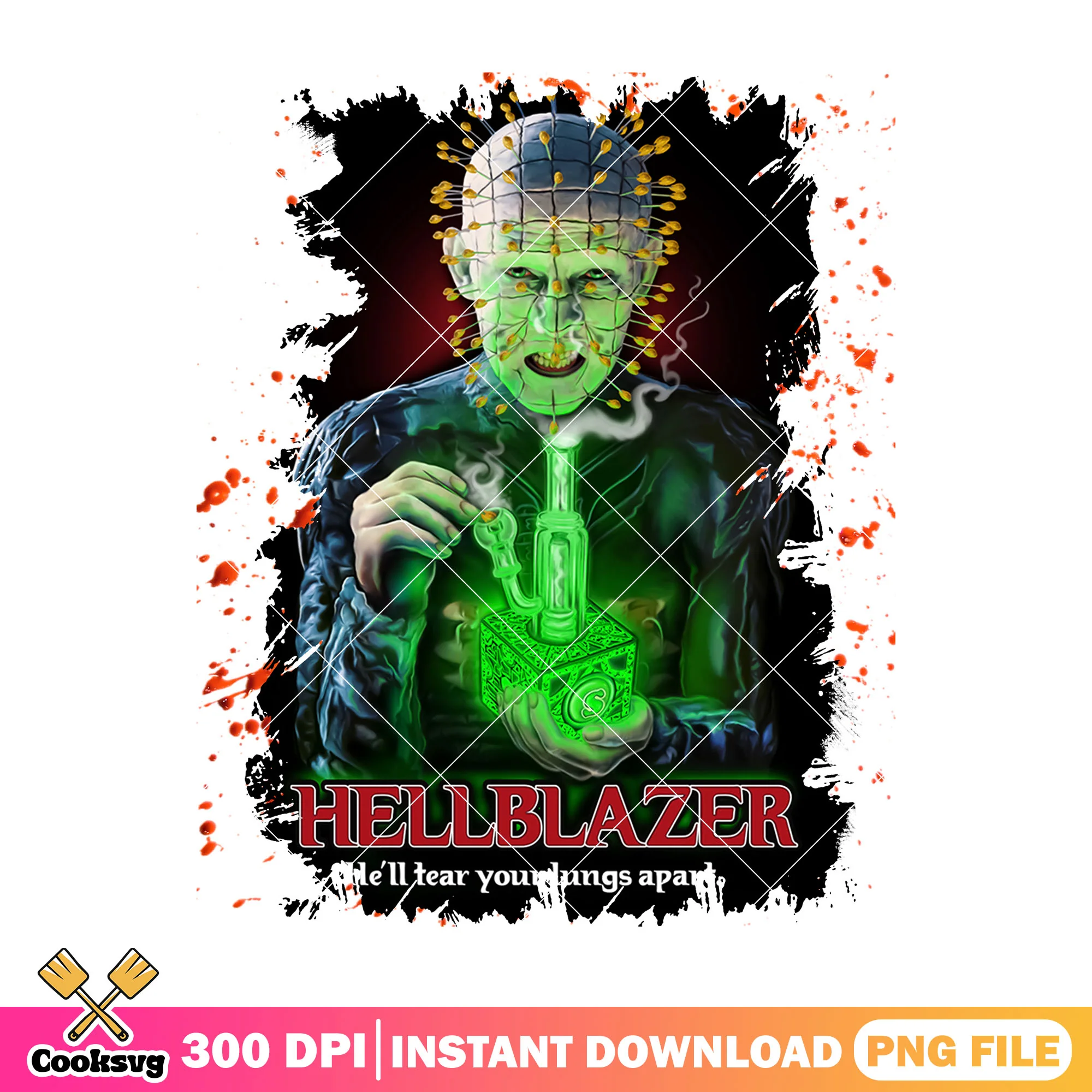 Hellblazer he'll tear your lungs apart png, pinhead movie png