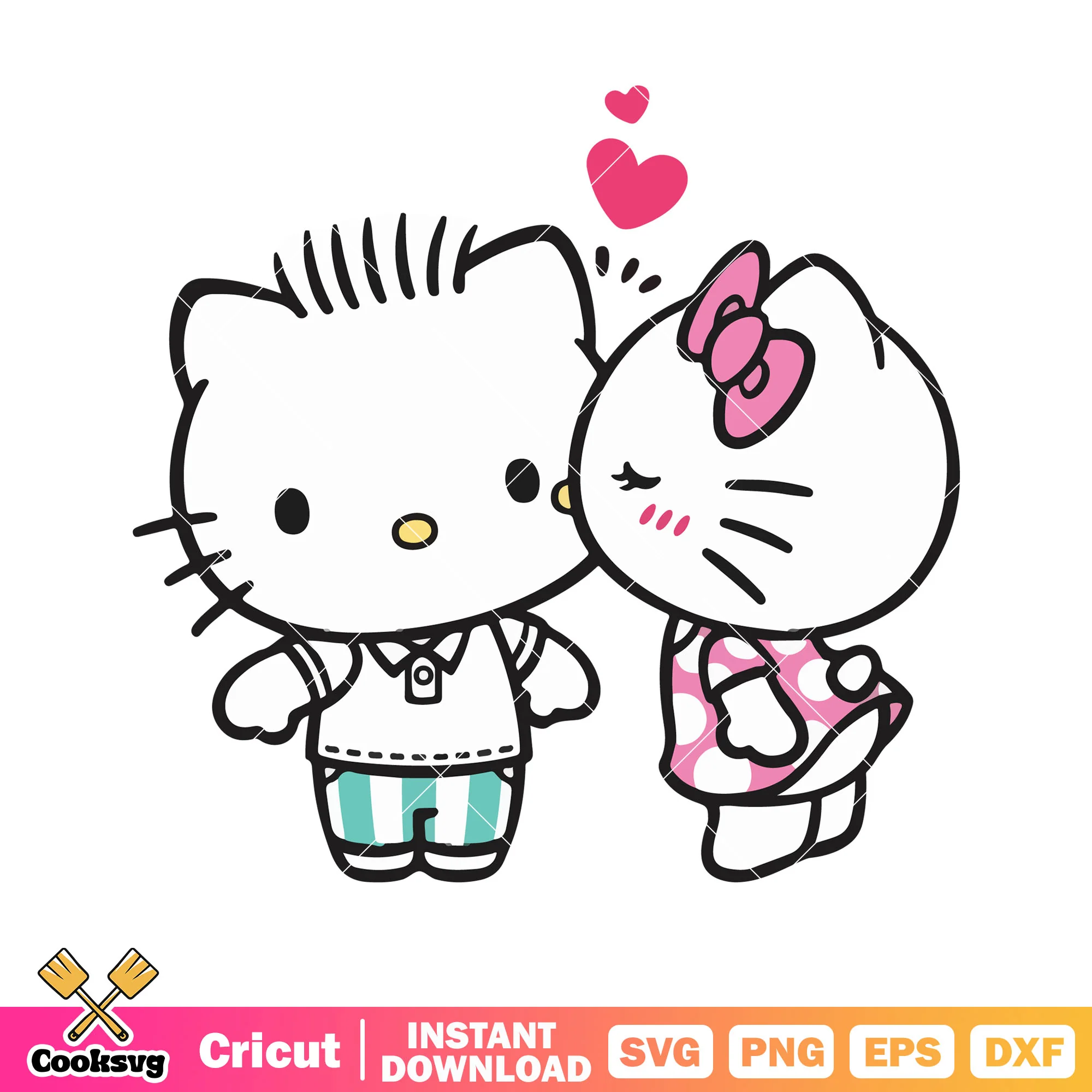 Hello kitty and boyfriends svg, hello kitty sanrio svg, hello kitty svg