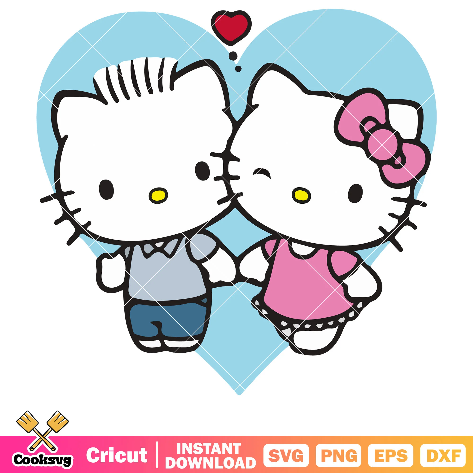 Hello kitty and dear daniel heart svg, hello kitty svg, sanrio svg