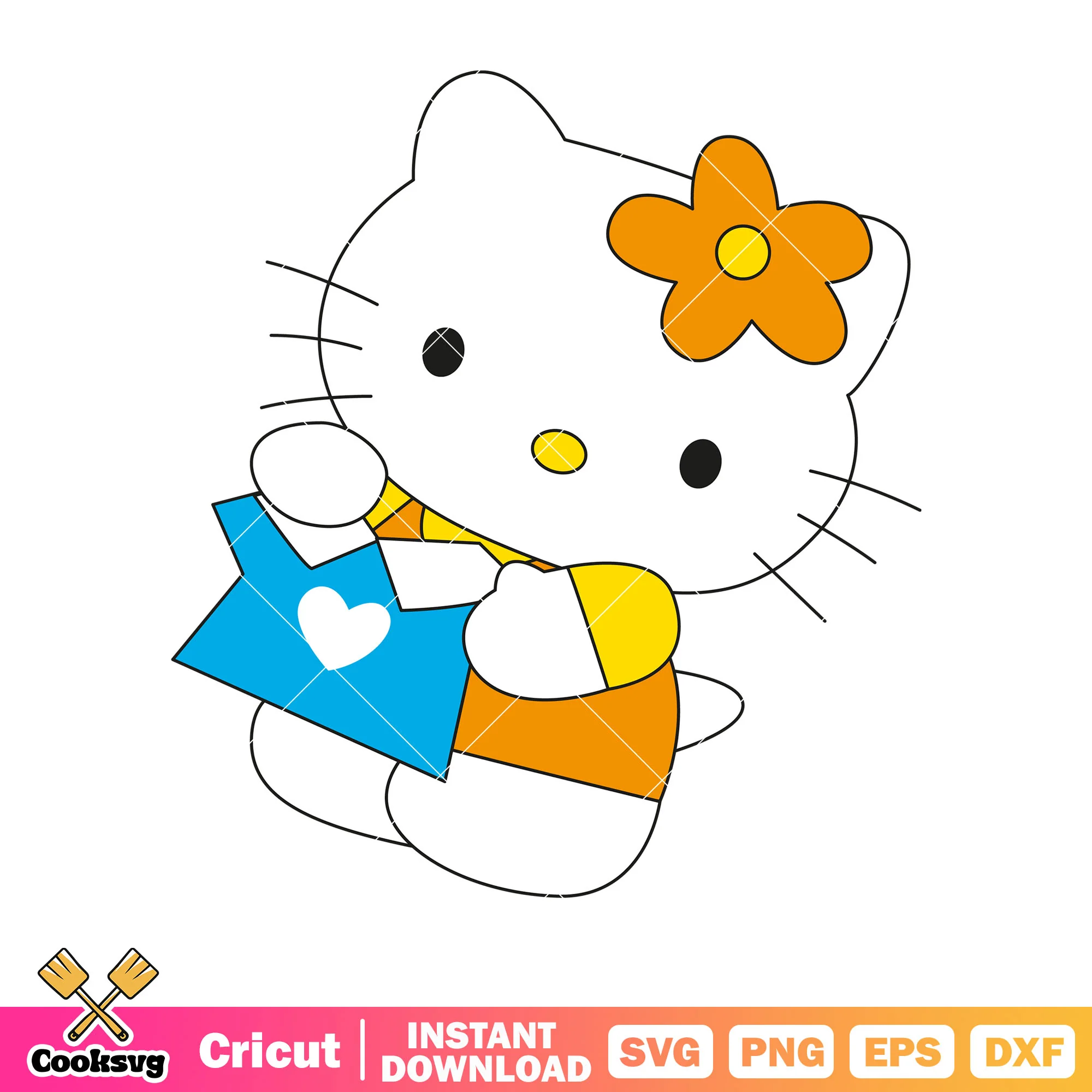 Hello kitty and heart shirt svg, hello kitty shirt svg, kitty cat svg