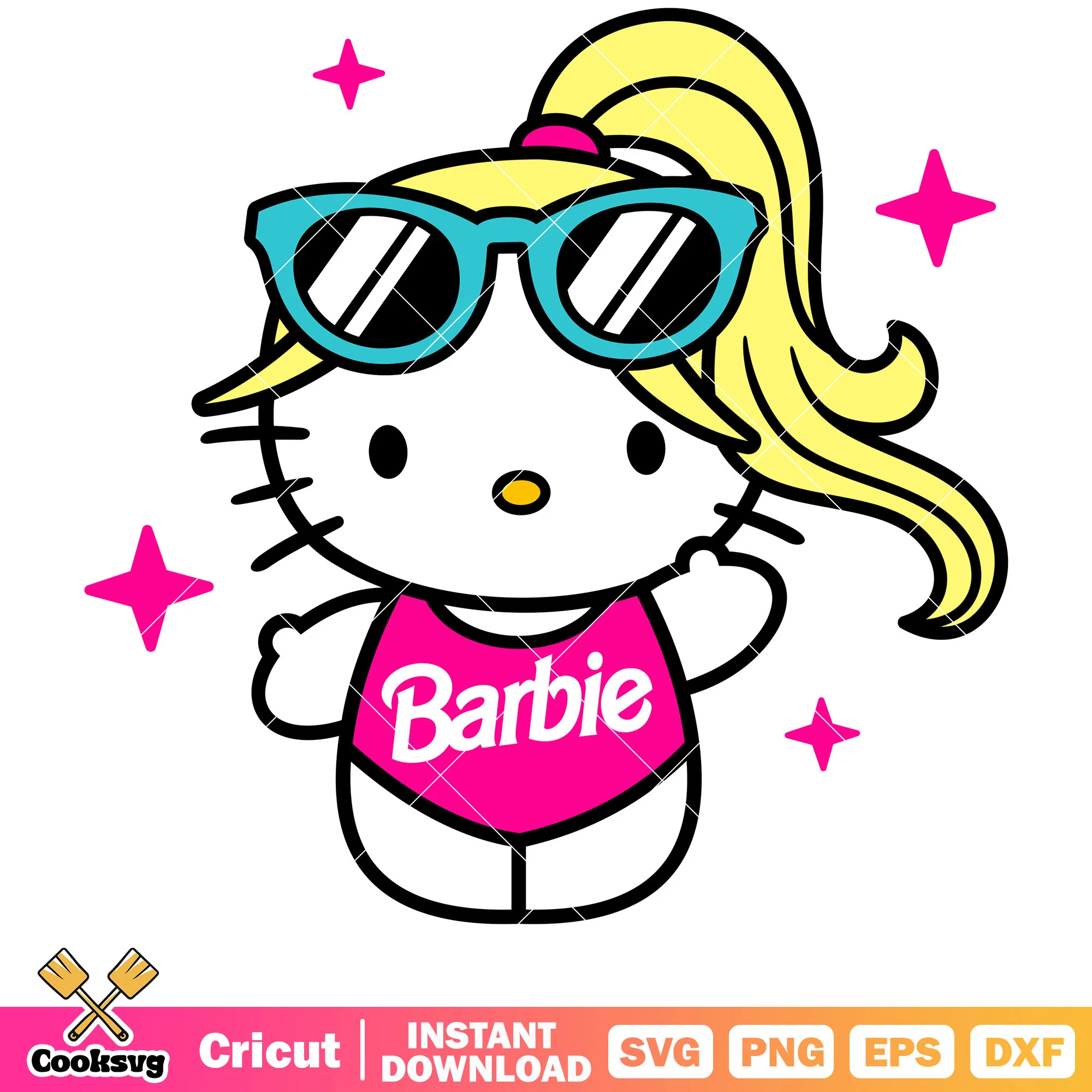 Hello kitty barbie svg, sanrio hello kitty svg, barbie svg