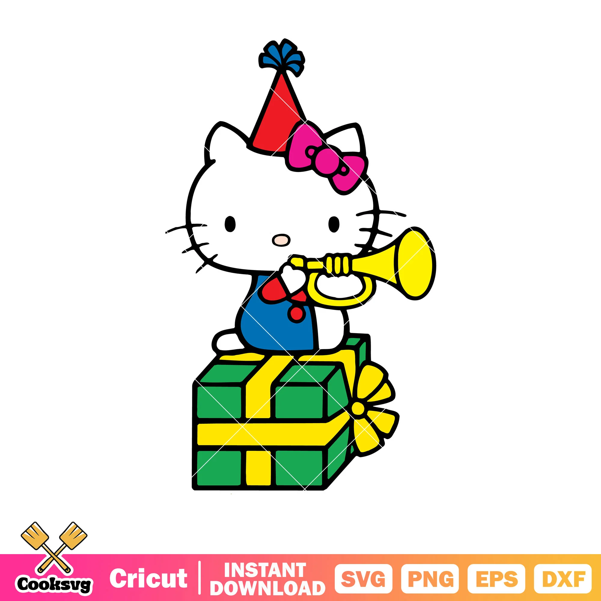 Hello kitty cartoon gift svg, hello kitty gifts svg, kitty cat svg