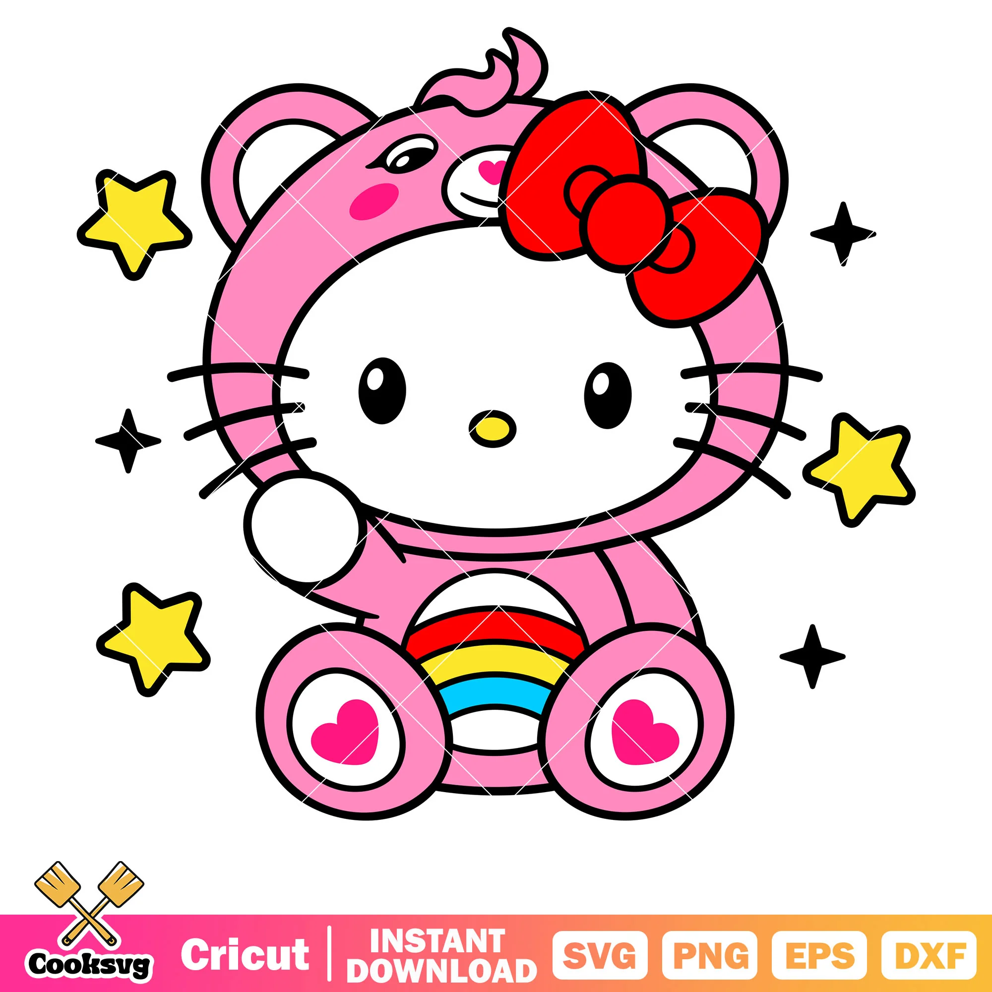 Hello kitty cheer bear svg, hello kitty svg, sanrio svg