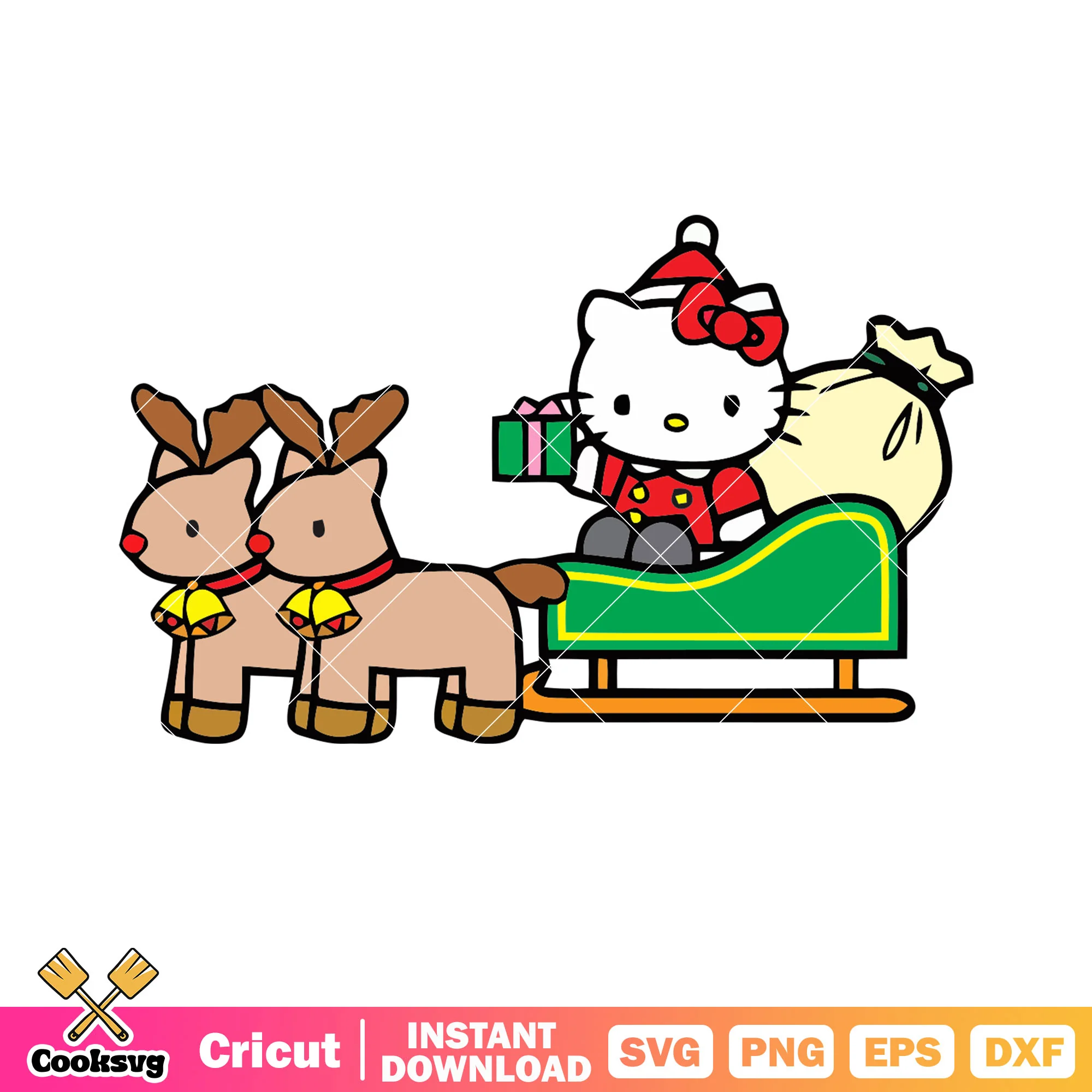 Hello kitty christmas santa costume svg, hello kitty santa svg