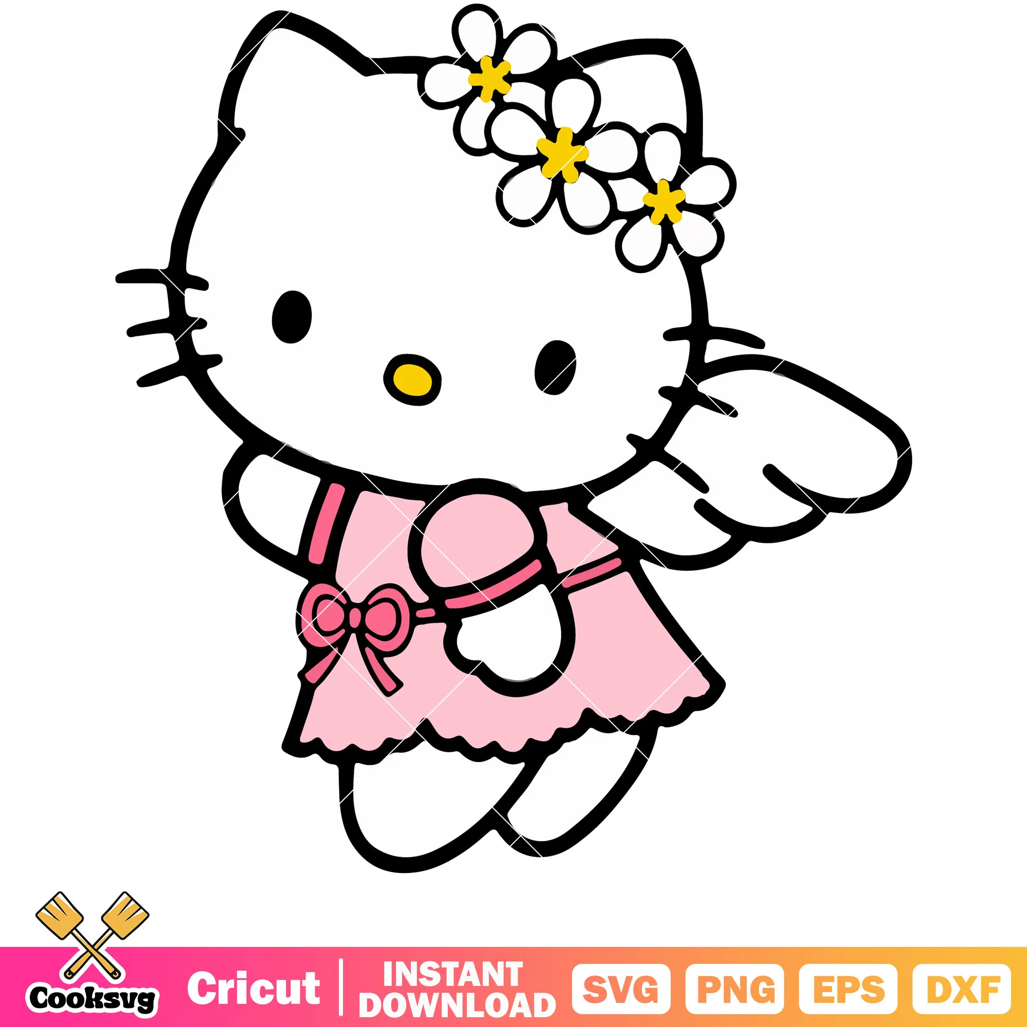 Hello kitty cupid valentine svg, hello kitty svg, sanrio cartoon svg