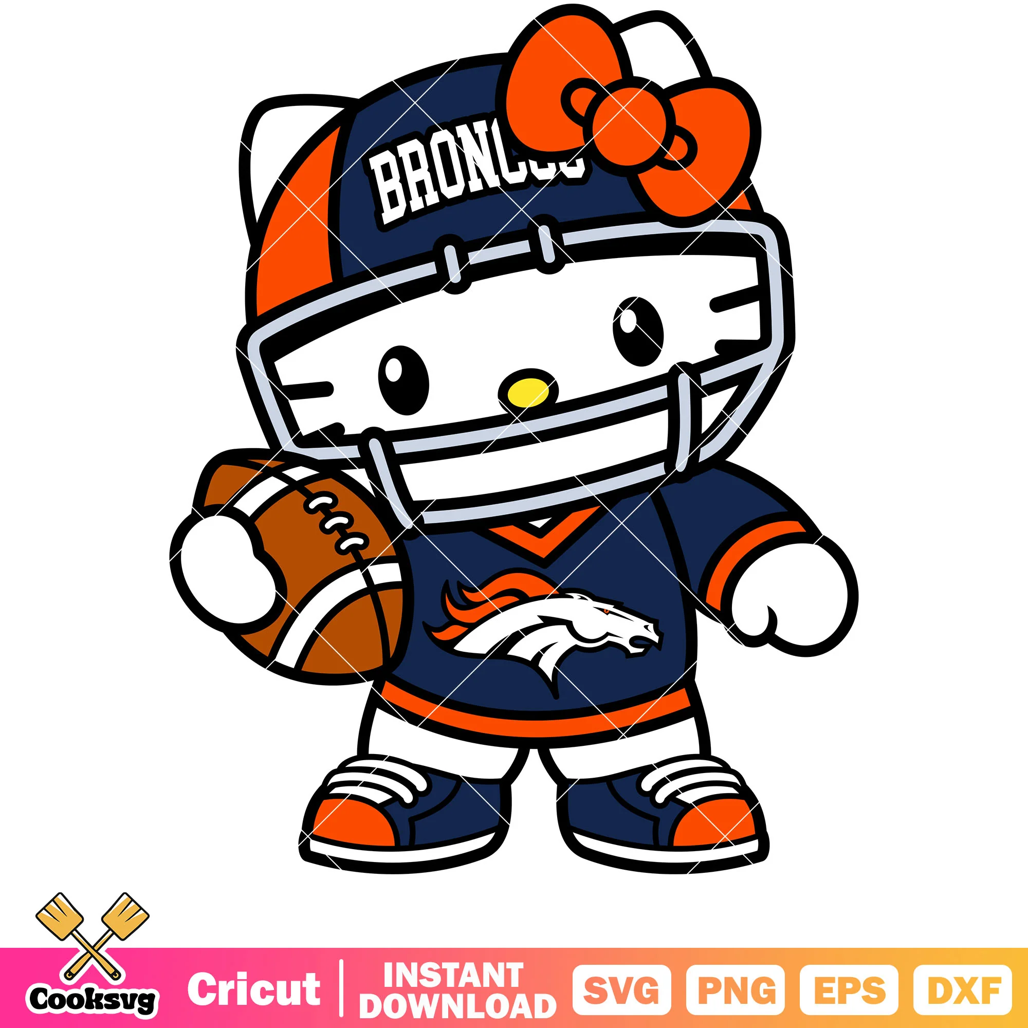 Hello kitty denver broncos football svg, denver broncos svg