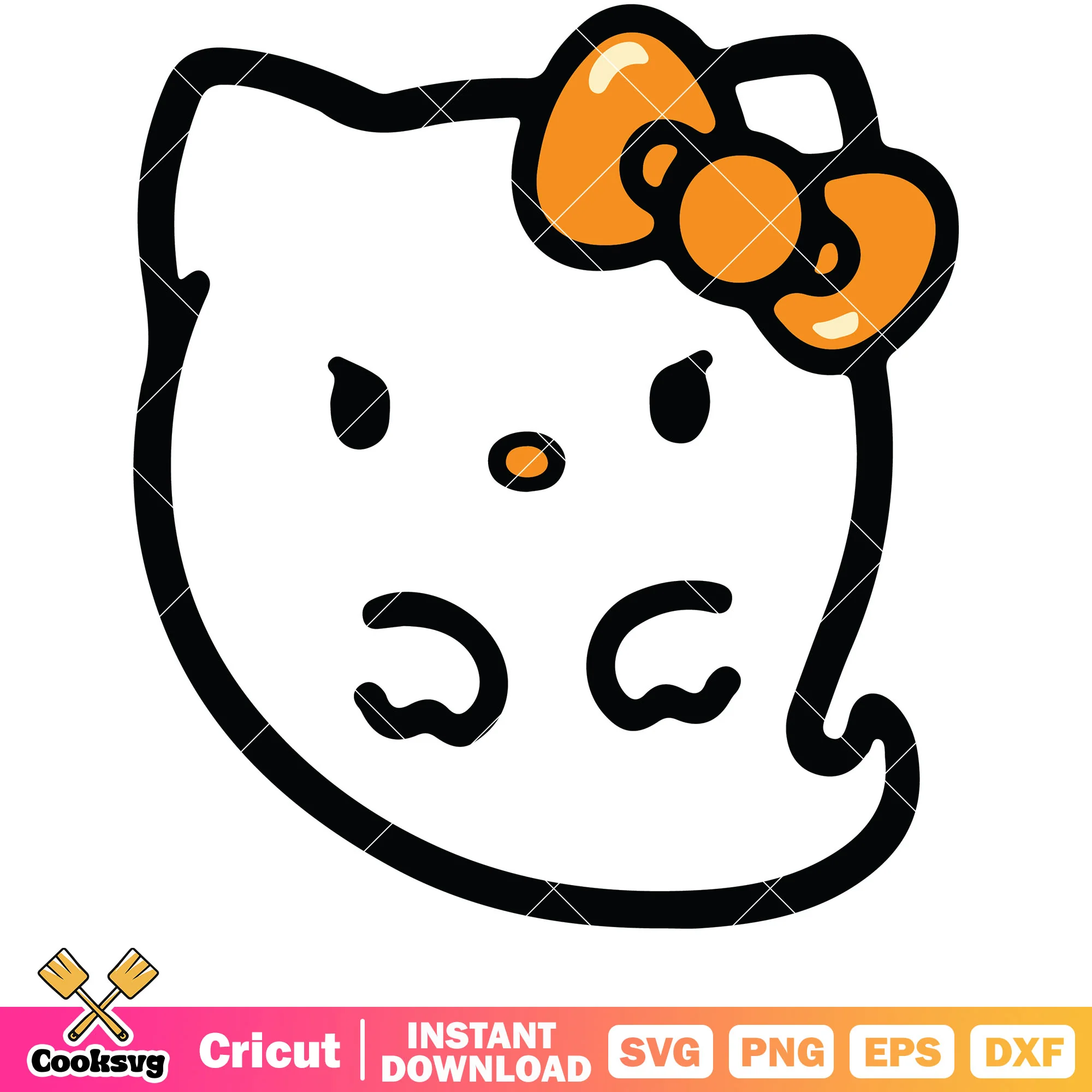 Hello Kitty ghost cute svg, halloween hello kitty svg, halloween svg