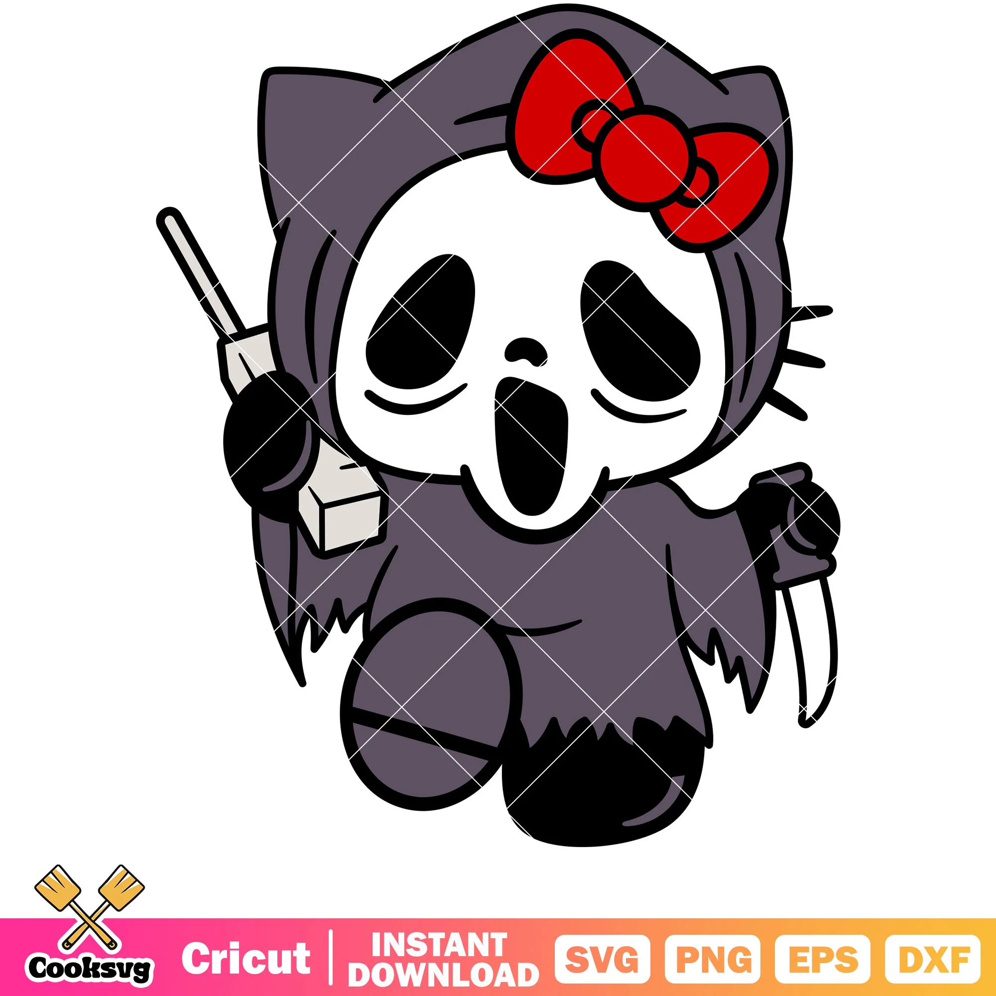 Hello kitty ghost halloween design svg, halloween hello kitty svg